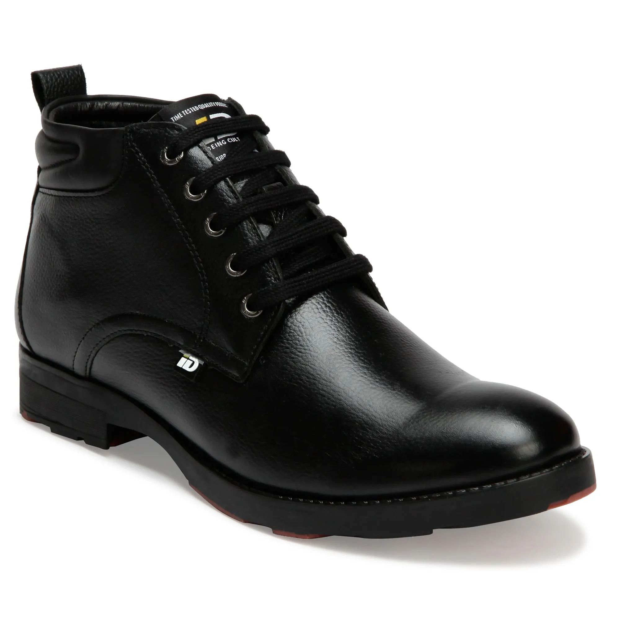 Men Black Solid Mid-Top Chukka Boots