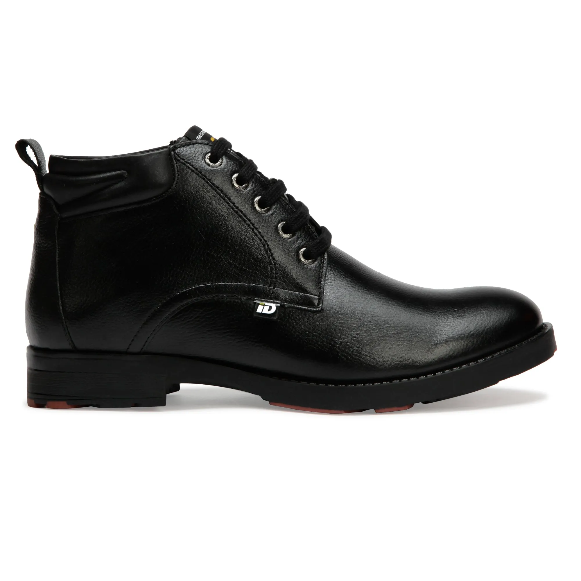 Men Black Solid Mid-Top Chukka Boots