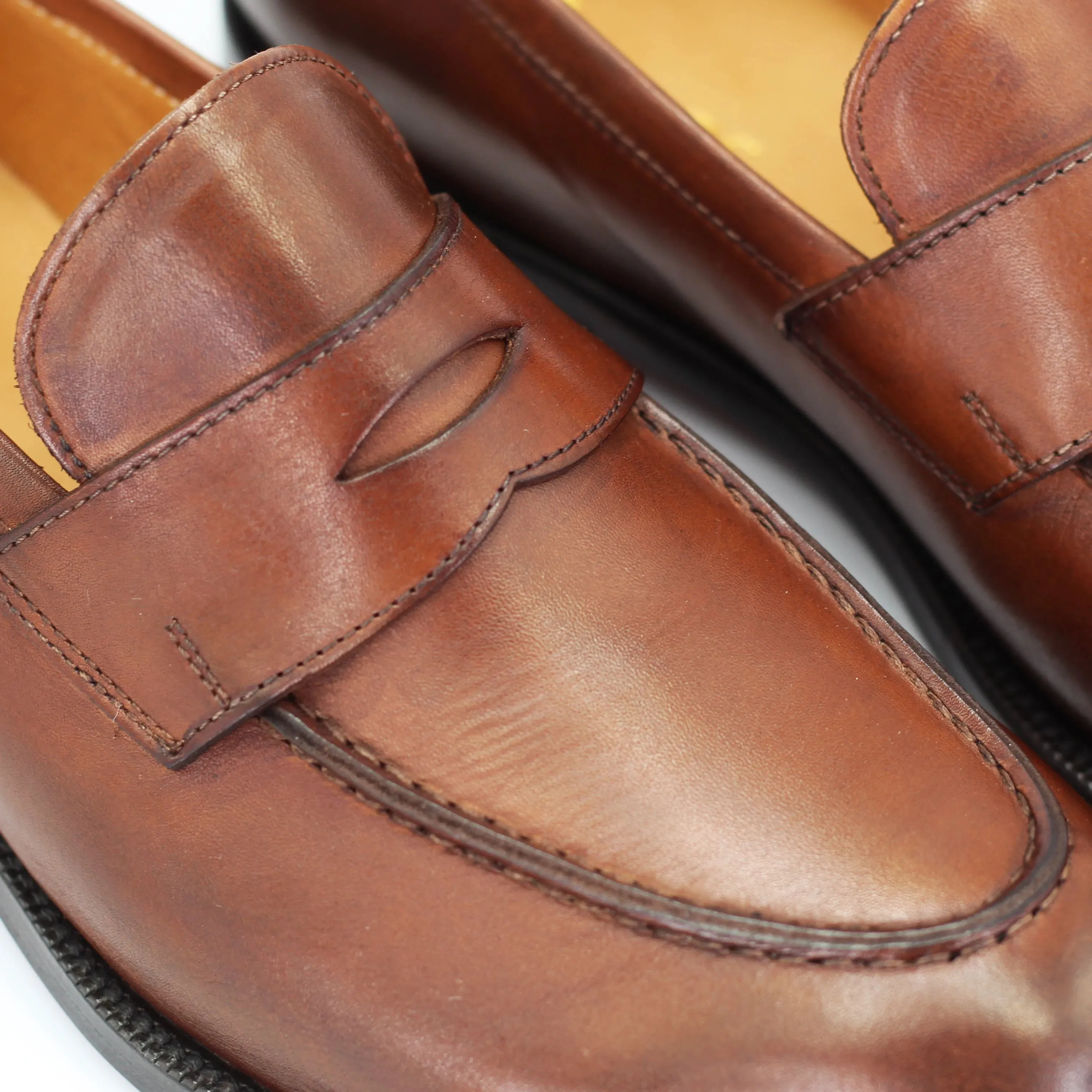 Men's moccasin in calf leather brandy (BRU10567)