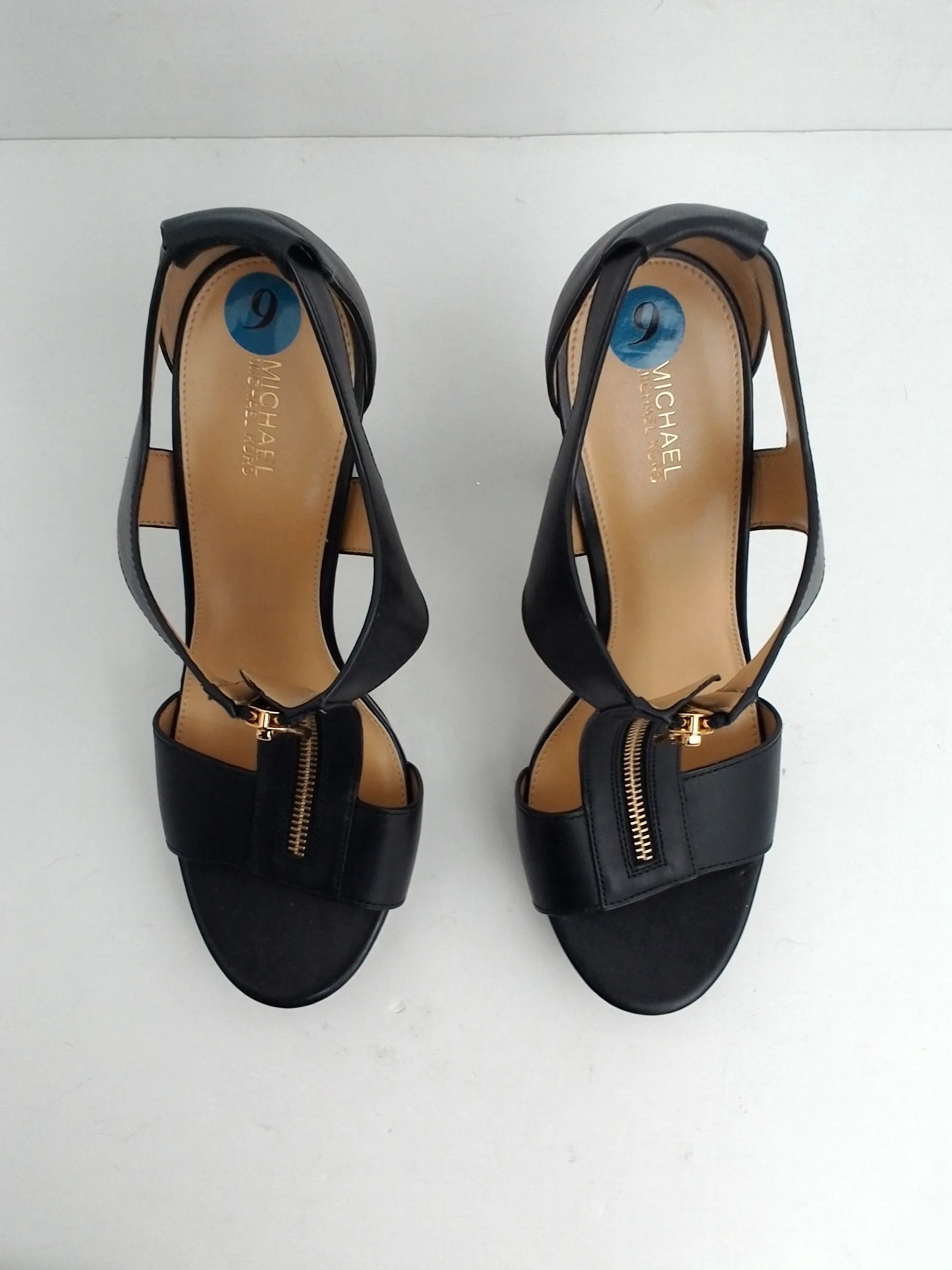MICHAEL Michael Kors Women's Berkley T-Strap Platform Dress Black Sandal Size 9 M