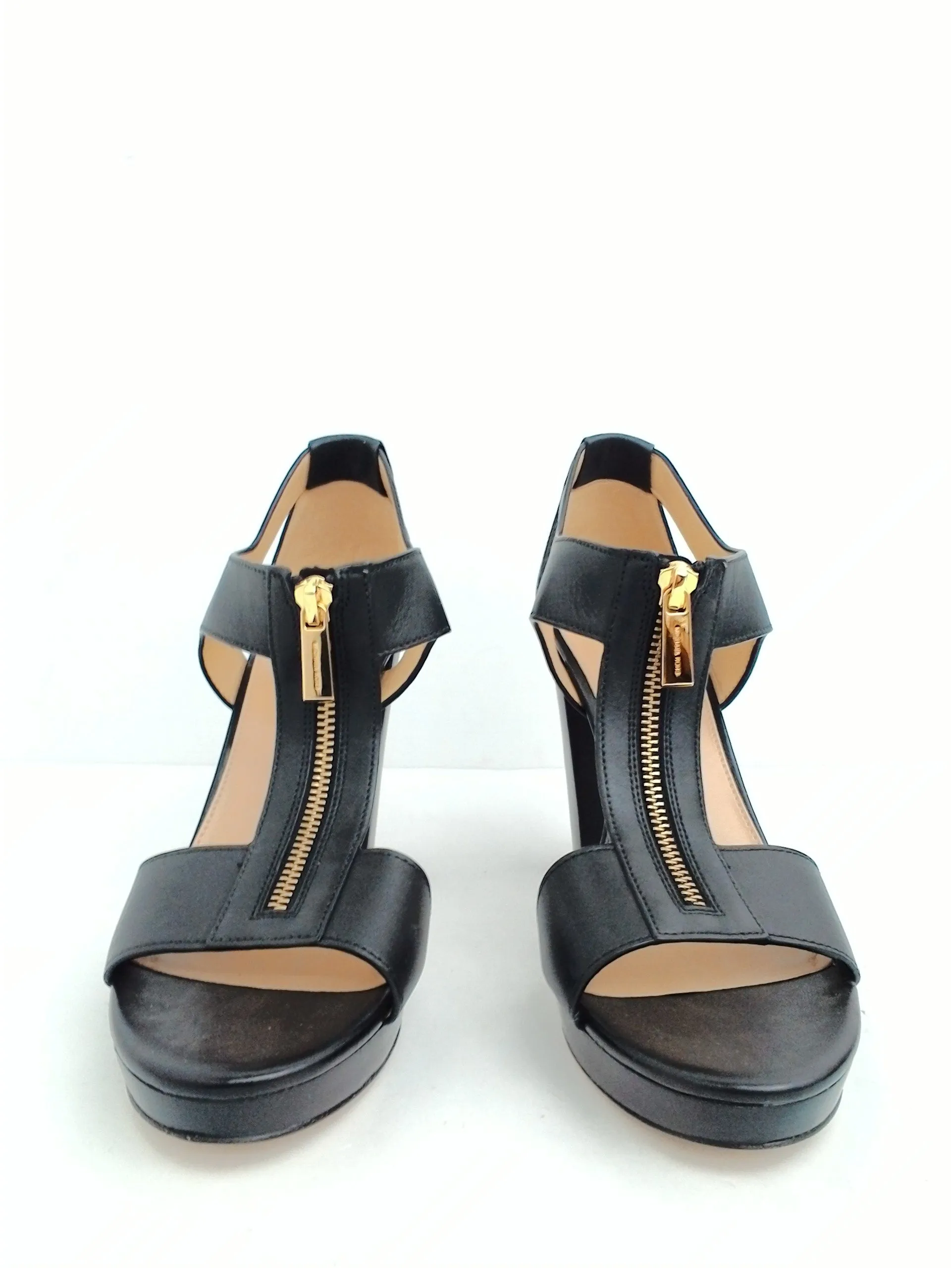 MICHAEL Michael Kors Women's Berkley T-Strap Platform Dress Black Sandal Size 9 M
