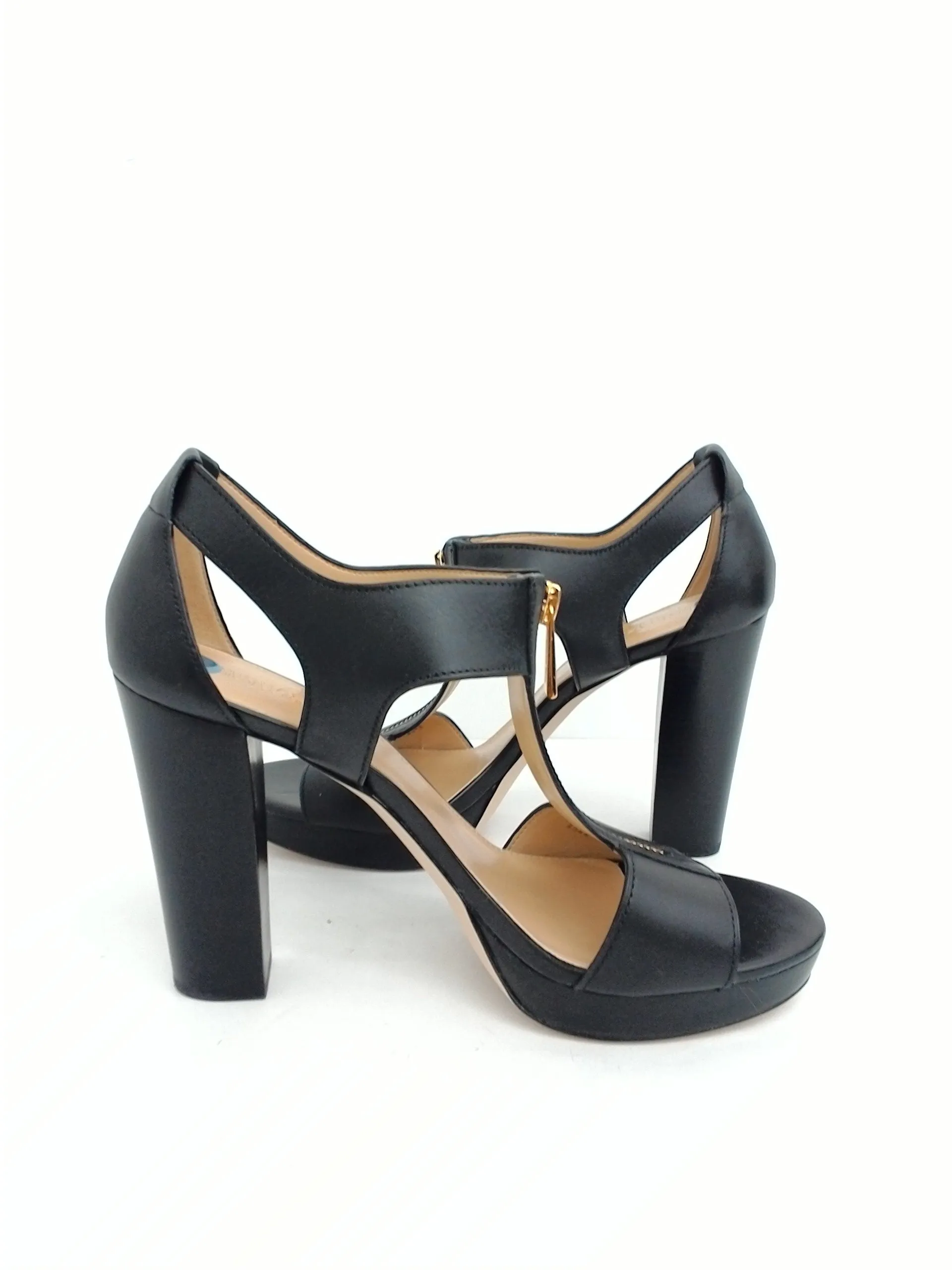 MICHAEL Michael Kors Women's Berkley T-Strap Platform Dress Black Sandal Size 9 M