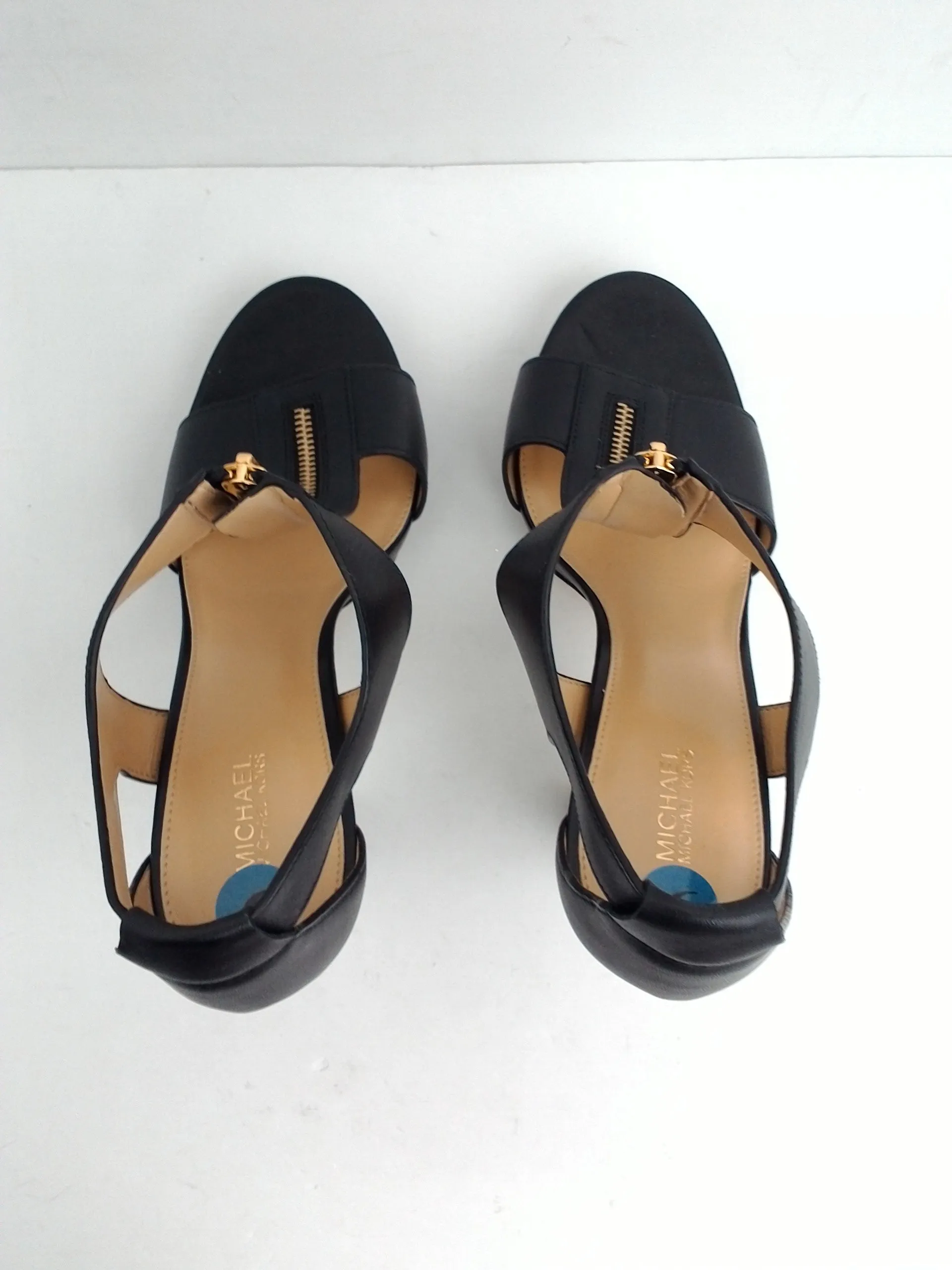 MICHAEL Michael Kors Women's Berkley T-Strap Platform Dress Black Sandal Size 9 M