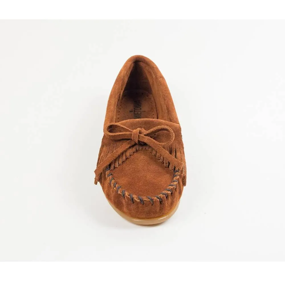Minnetonka Kilty Hardsole Brown Moccasins