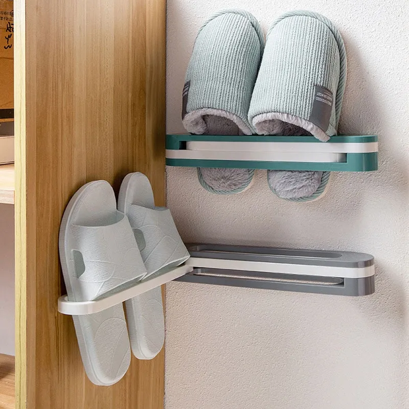 Multi foldable bathroom slippers shelf holder waterproof