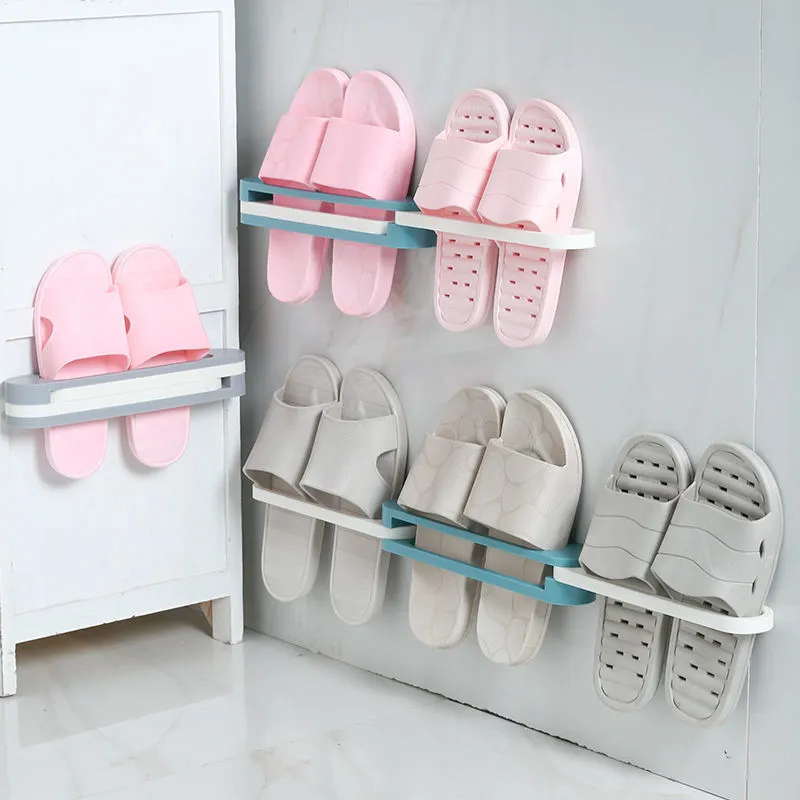 Multi foldable bathroom slippers shelf holder waterproof