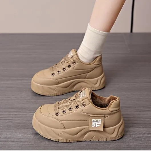 New waterproof leather soft sole warm shoes