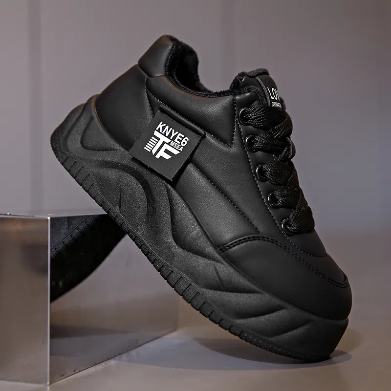 New waterproof leather soft sole warm shoes