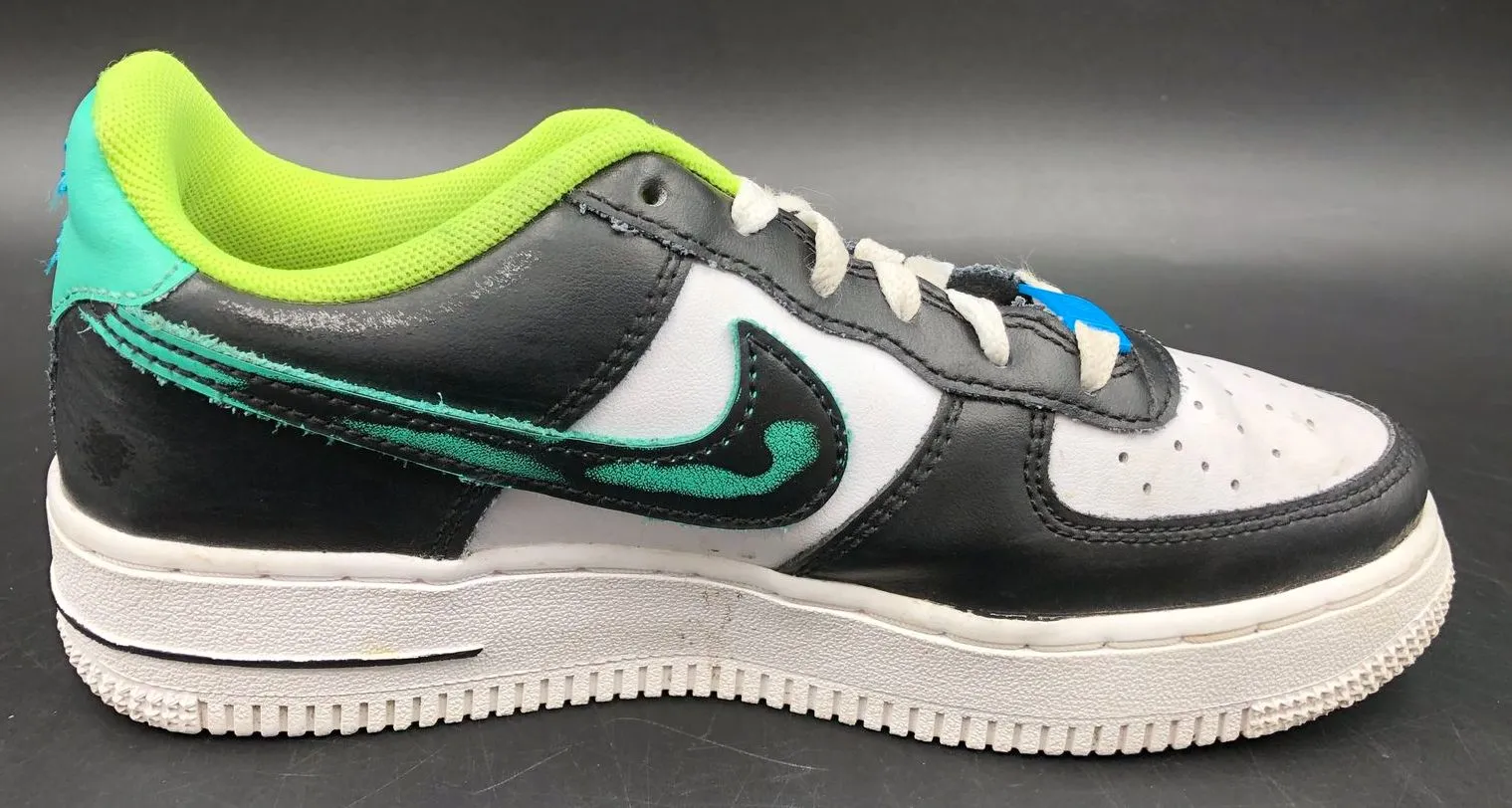 Nike Air Force 1 LV8 GS 'Graffiti' White/Black/Multicolor Sneakers - 4Y ( COA)