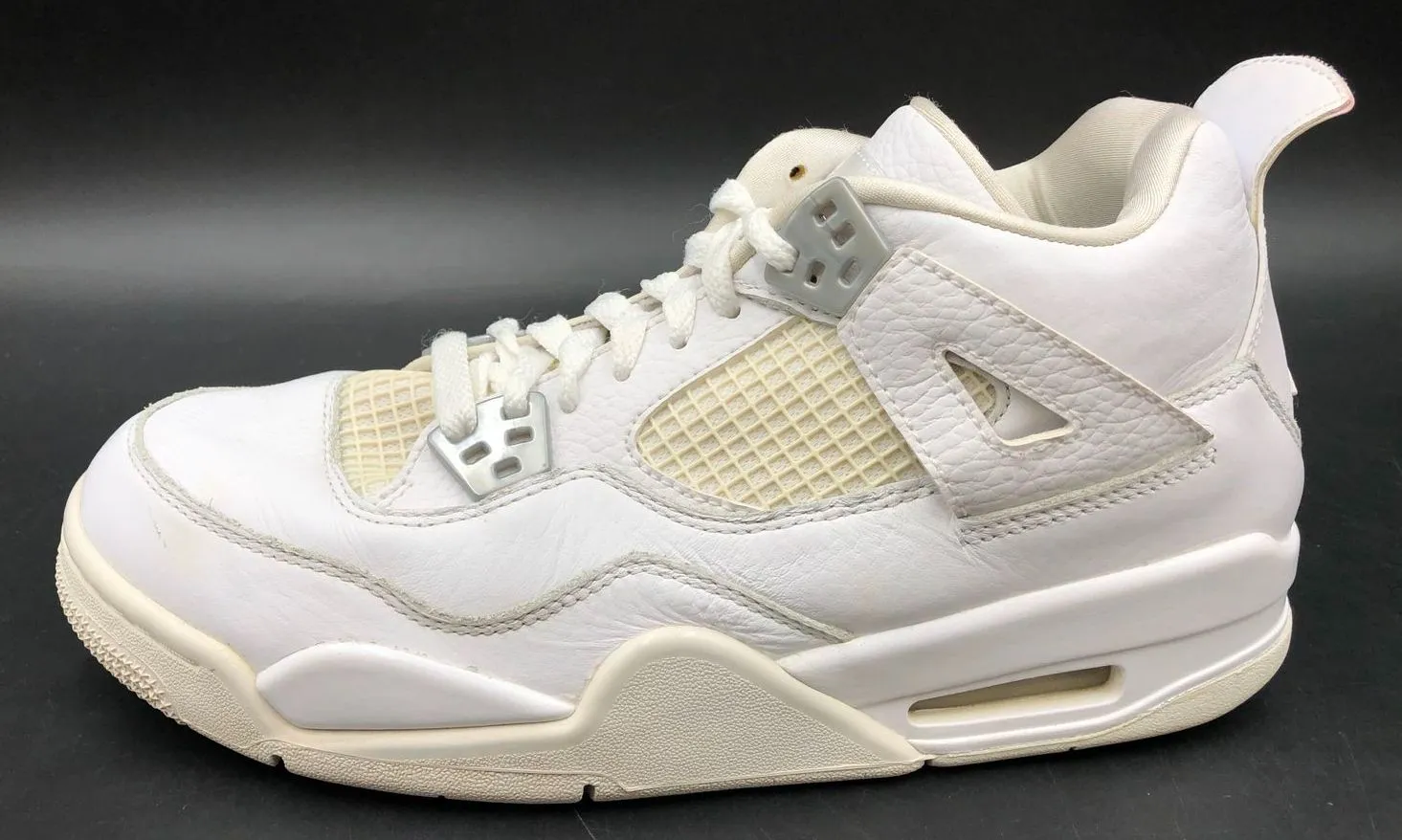 Nike Air Jordan 4 Retro GS 'Pure Money' 2017 White Sneakers - Size 7Y ( COA)