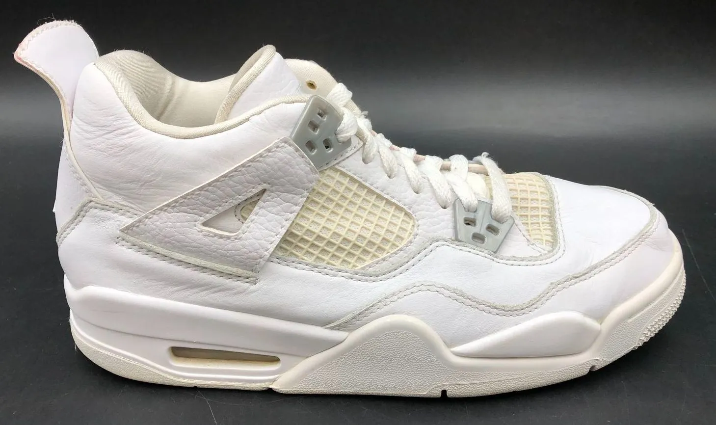 Nike Air Jordan 4 Retro GS 'Pure Money' 2017 White Sneakers - Size 7Y ( COA)