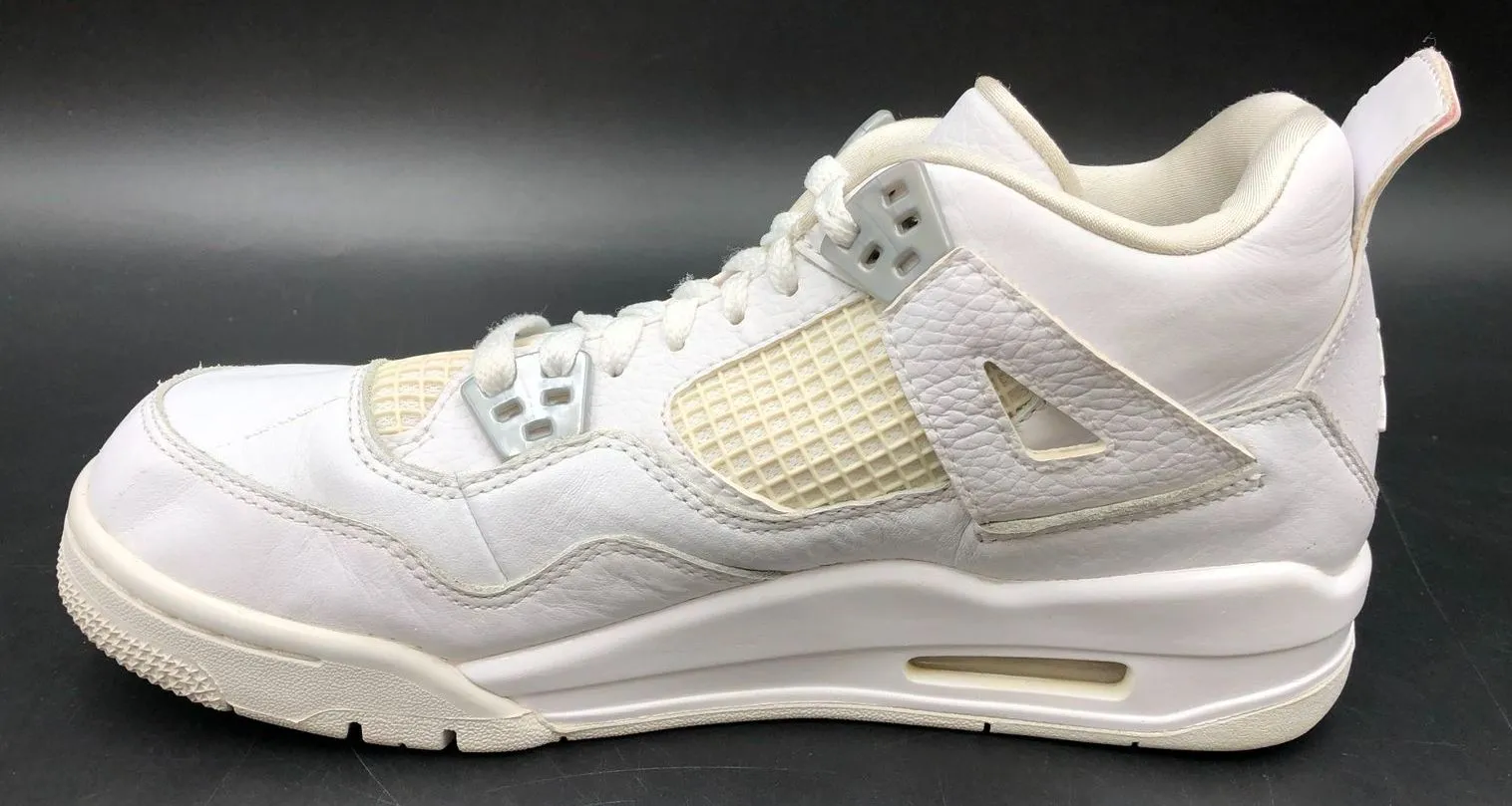 Nike Air Jordan 4 Retro GS 'Pure Money' 2017 White Sneakers - Size 7Y ( COA)