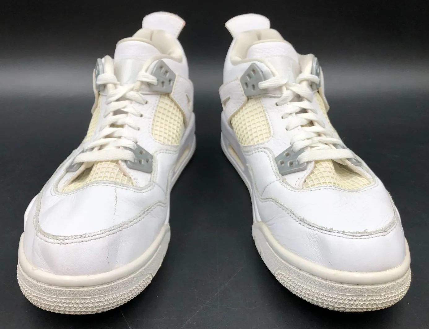 Nike Air Jordan 4 Retro GS 'Pure Money' 2017 White Sneakers - Size 7Y ( COA)