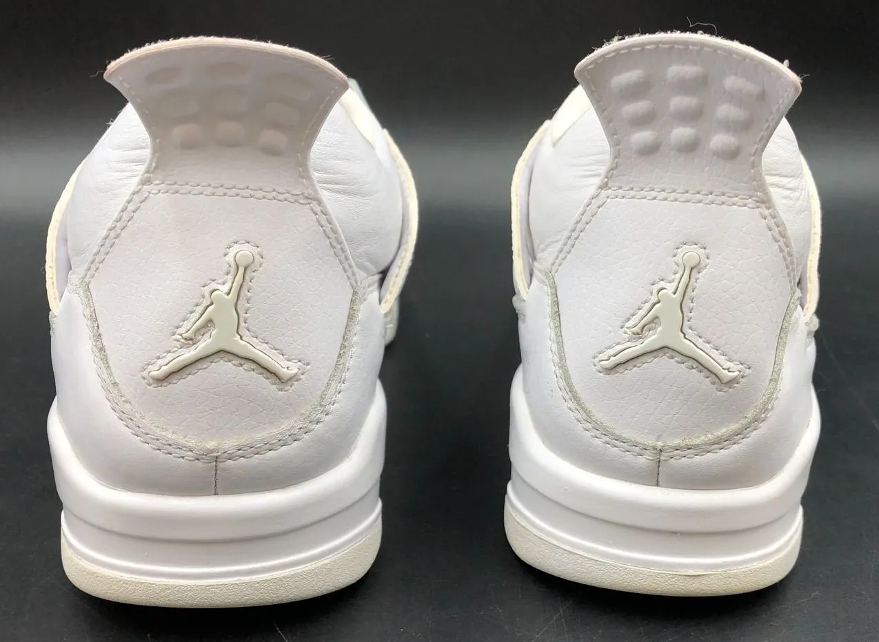 Nike Air Jordan 4 Retro GS 'Pure Money' 2017 White Sneakers - Size 7Y ( COA)