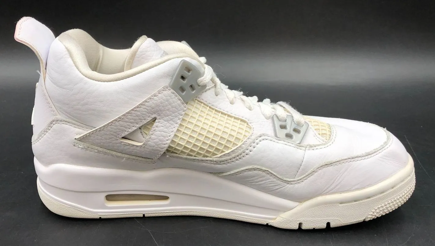 Nike Air Jordan 4 Retro GS 'Pure Money' 2017 White Sneakers - Size 7Y ( COA)