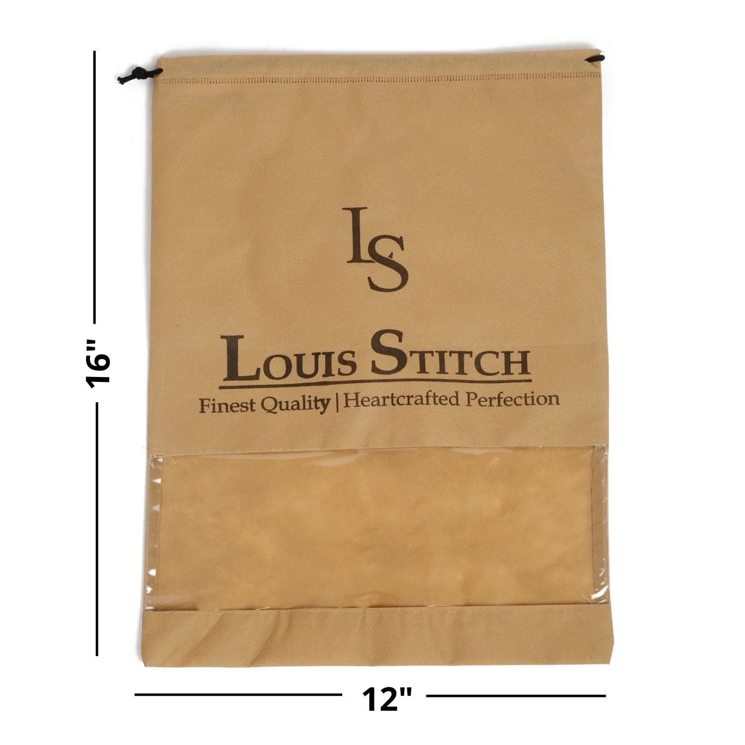 Non Woven Shoe Bag Pack Of  24 Black & Beige Plain - See Thru