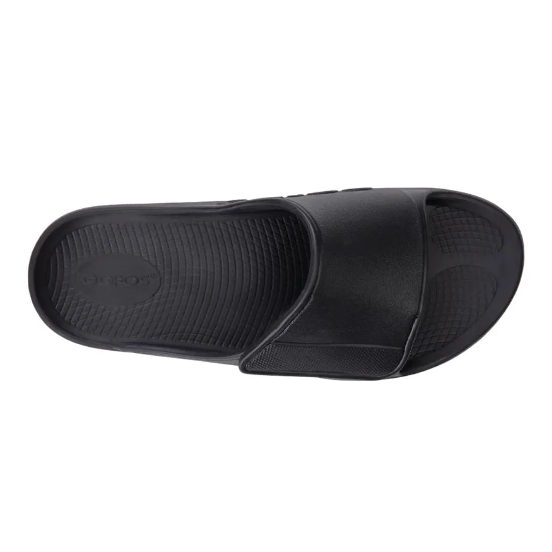 OOFOS Mens Ooahh Sport Adjustable Black Slide