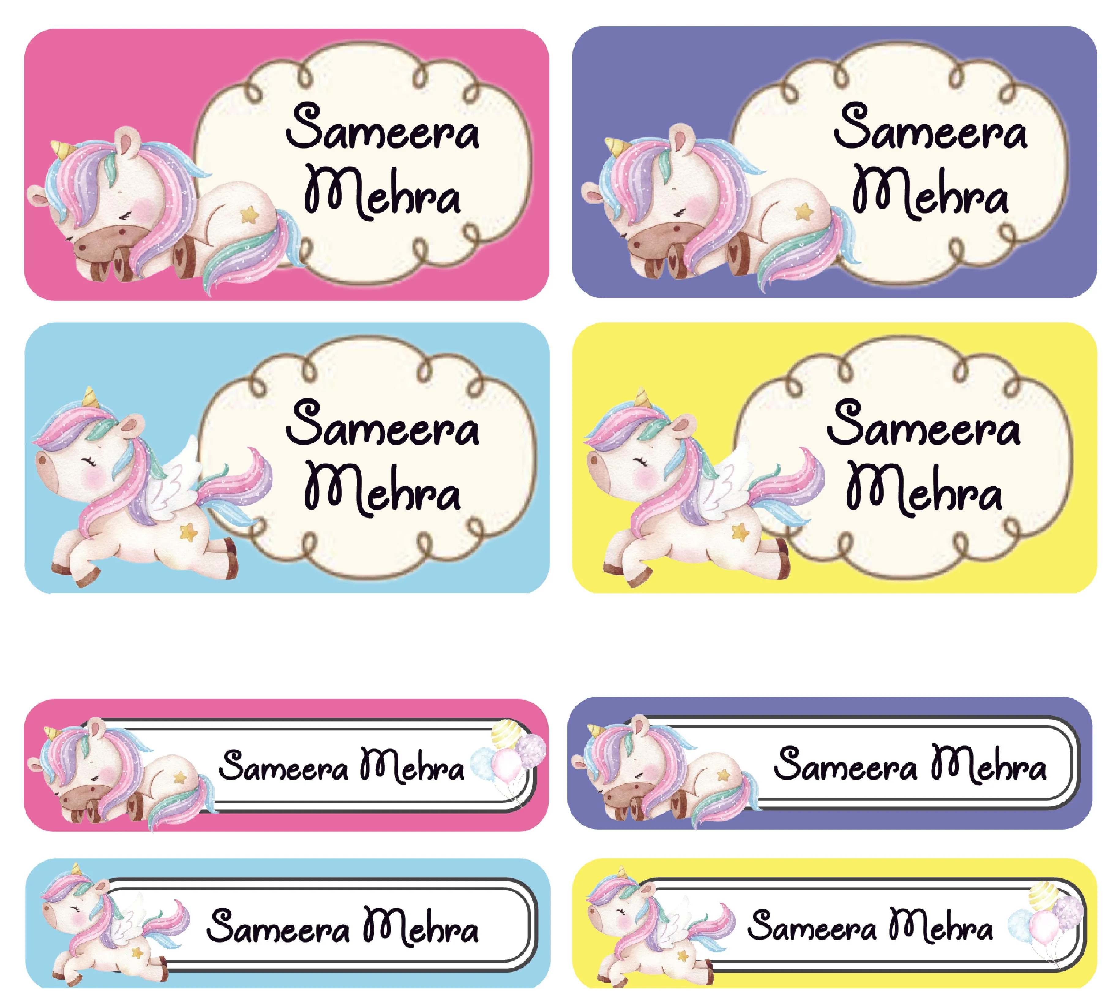 Personalized Rectangular Name Labels