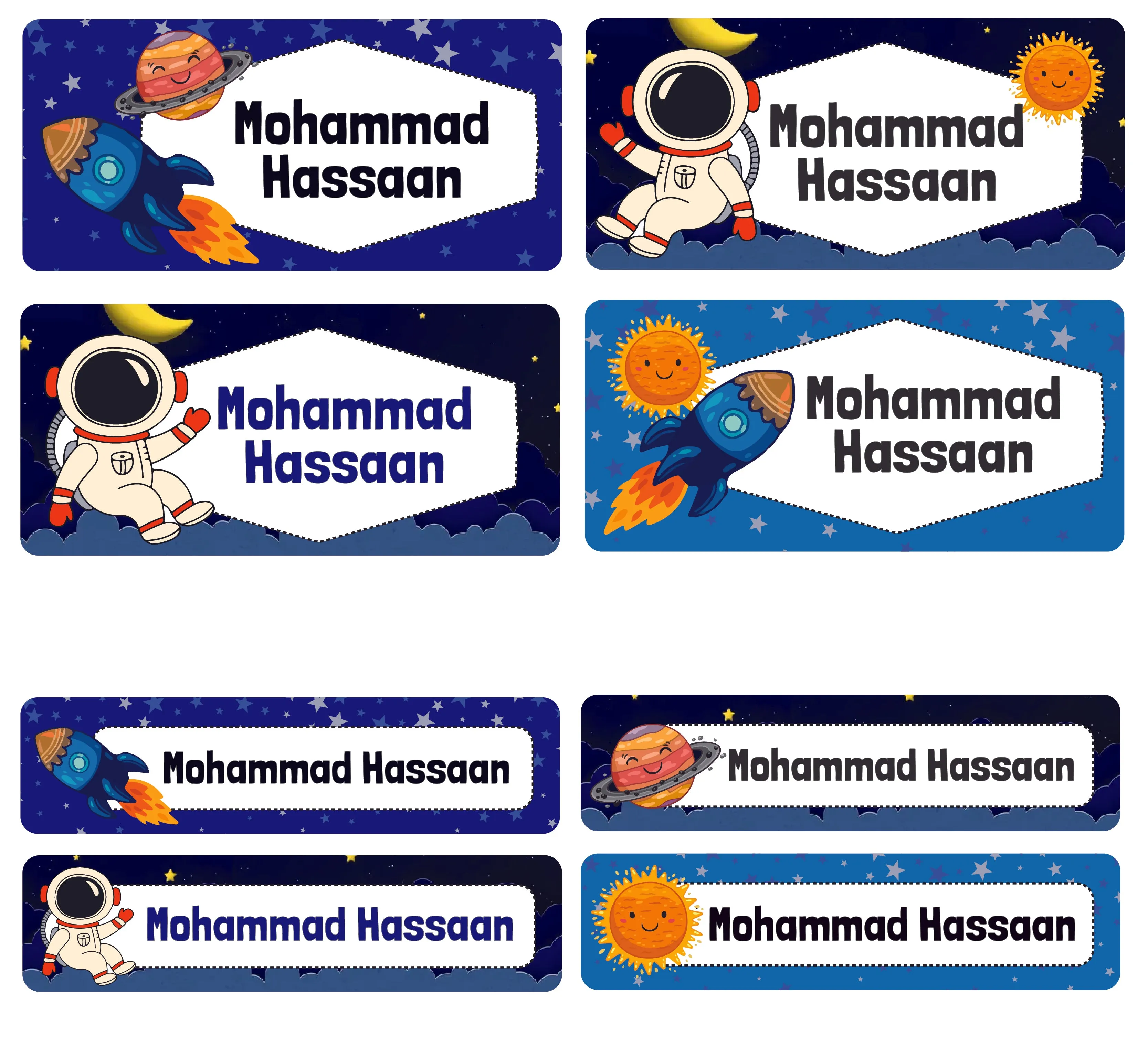 Personalized Rectangular Name Labels