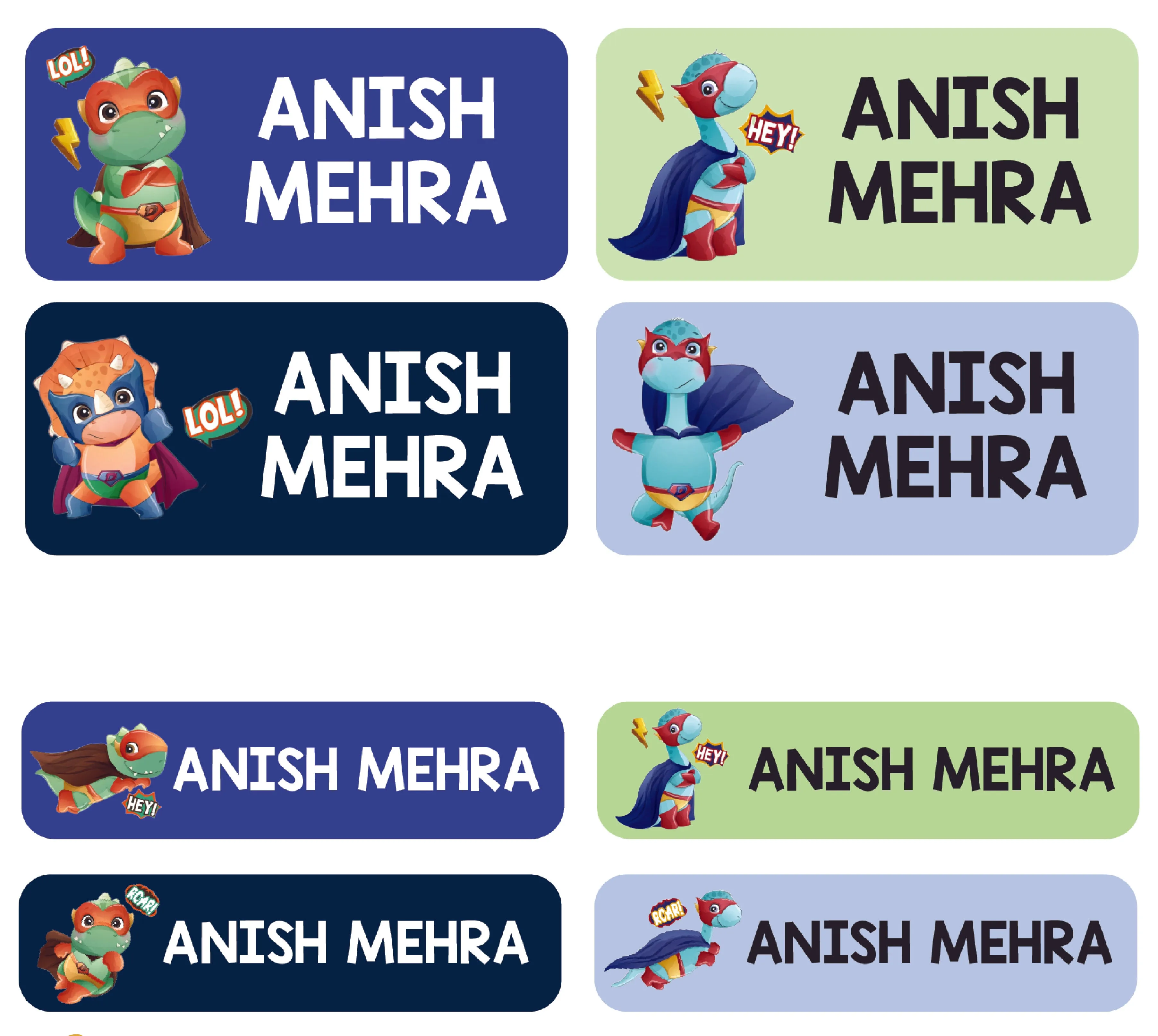 Personalized Rectangular Name Labels