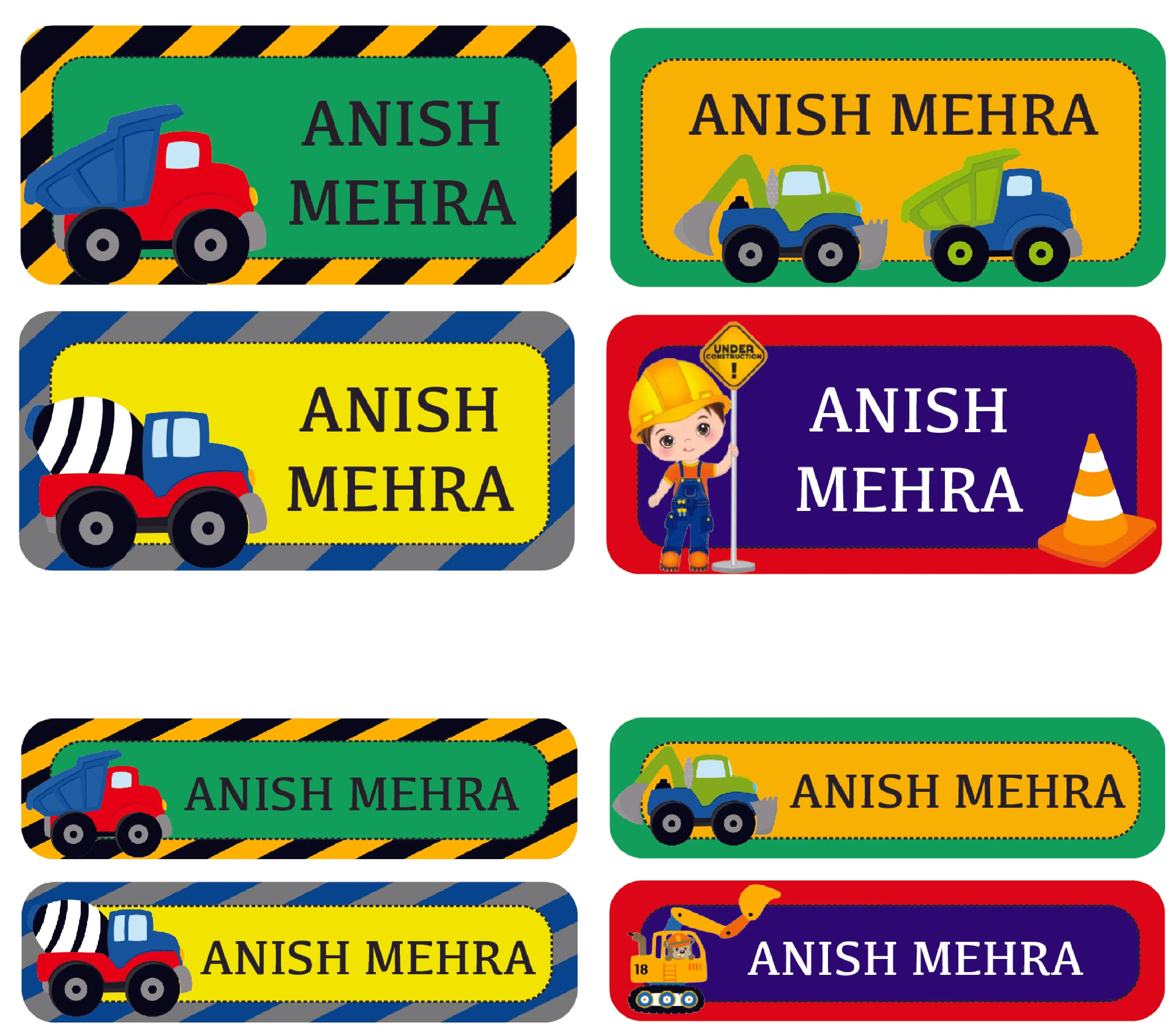 Personalized Rectangular Name Labels