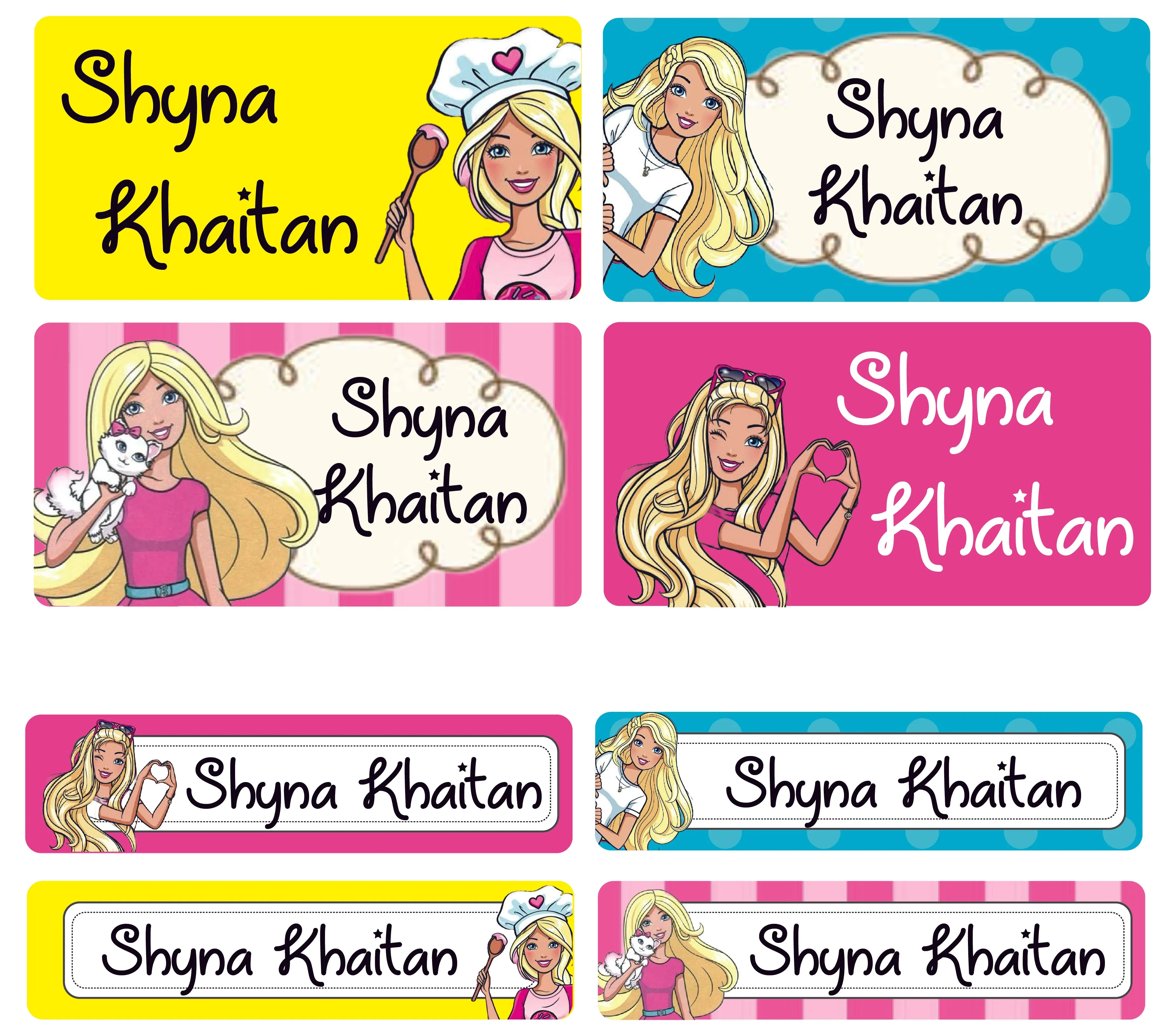 Personalized Rectangular Name Labels