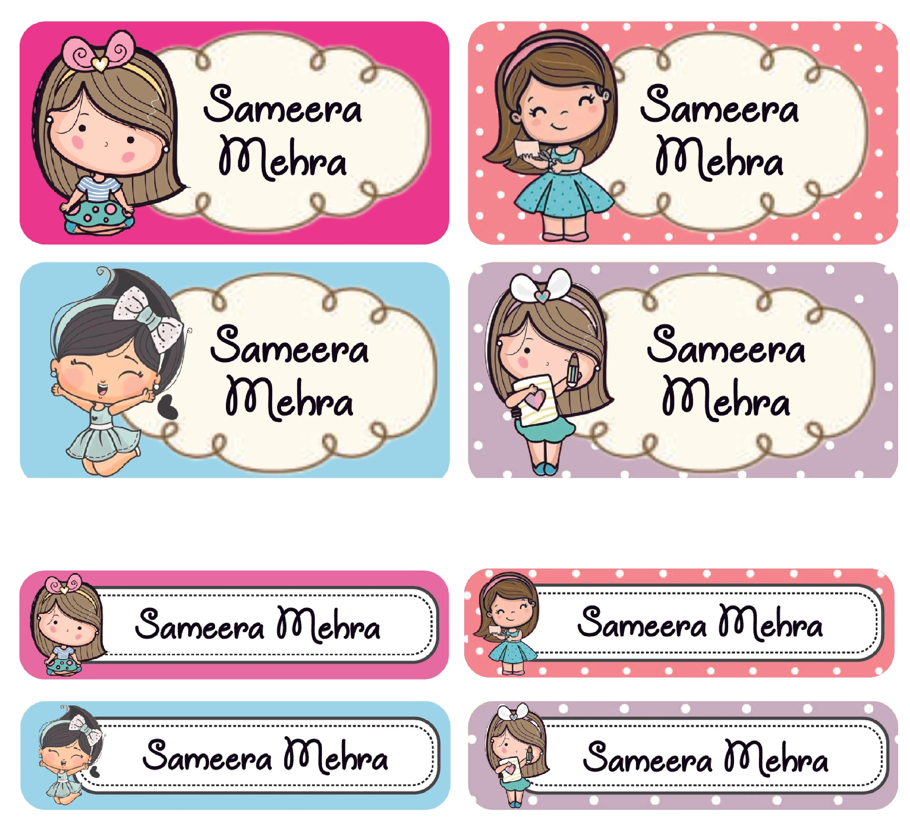 Personalized Rectangular Name Labels