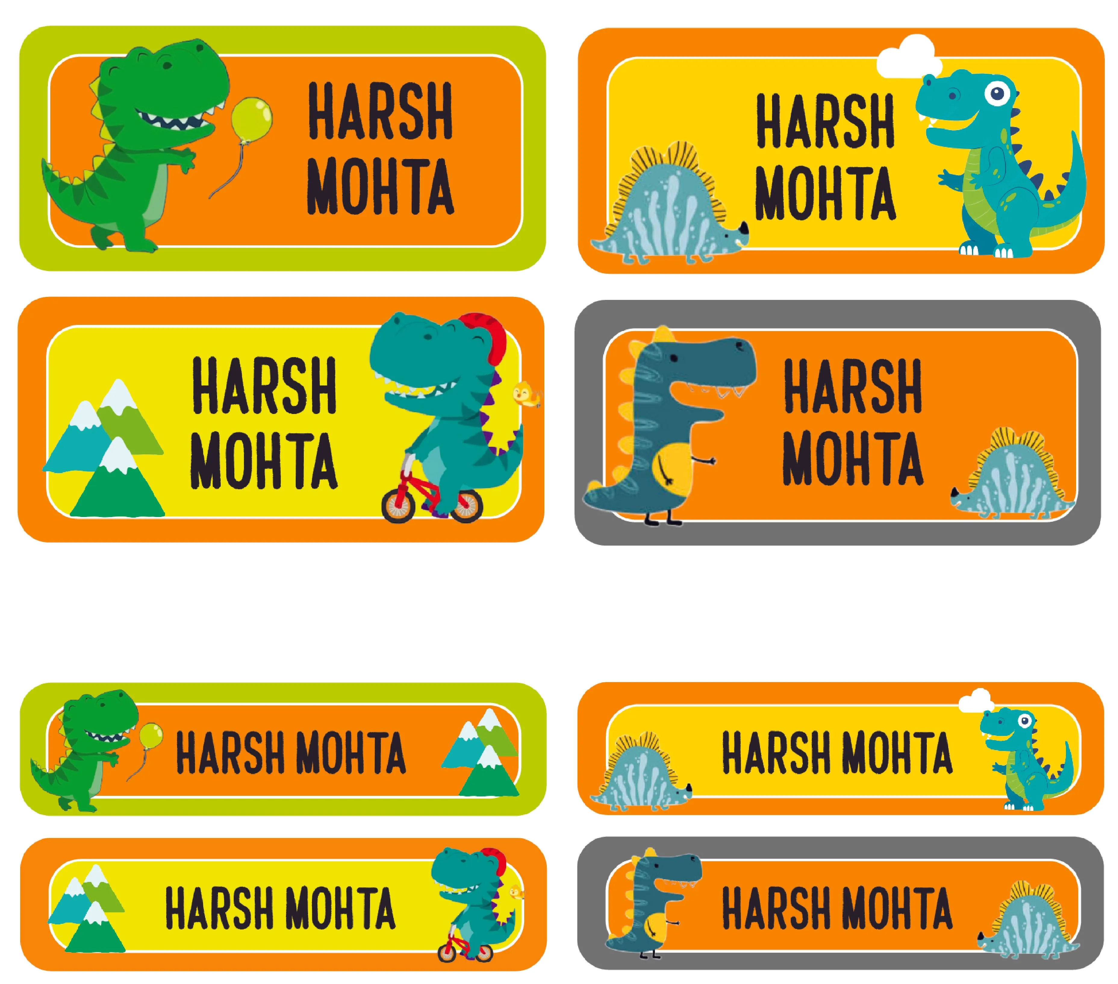 Personalized Rectangular Name Labels