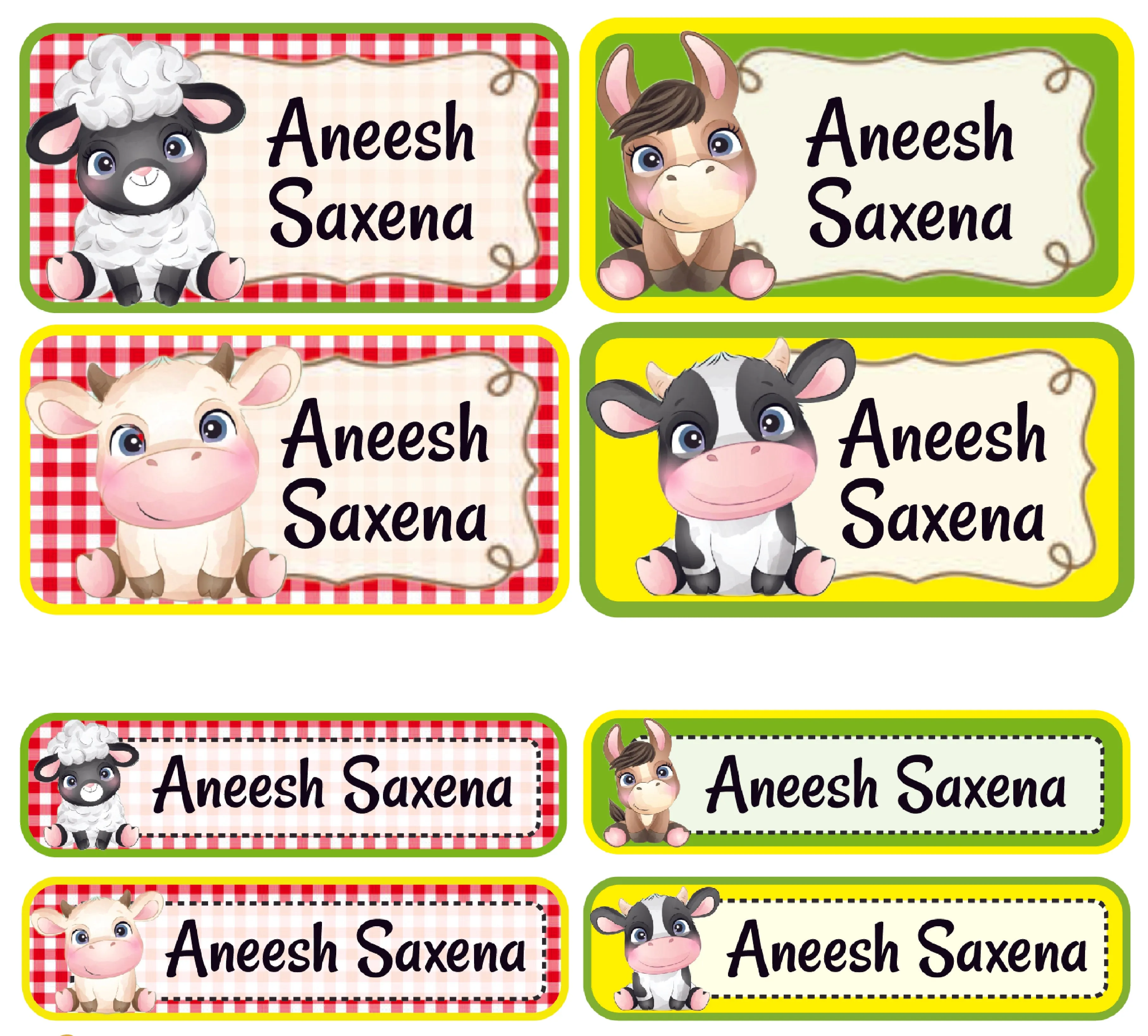 Personalized Rectangular Name Labels