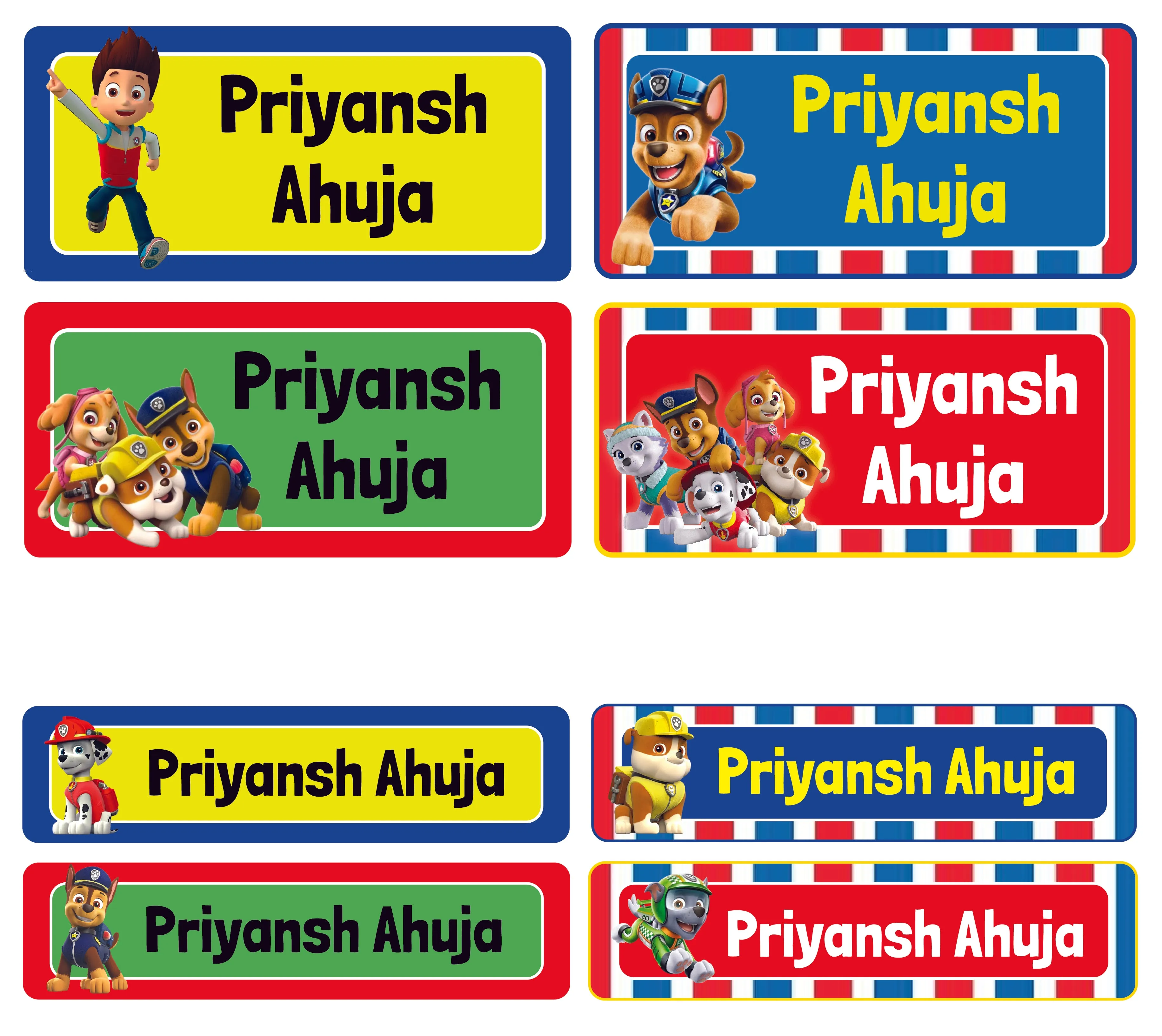 Personalized Rectangular Name Labels