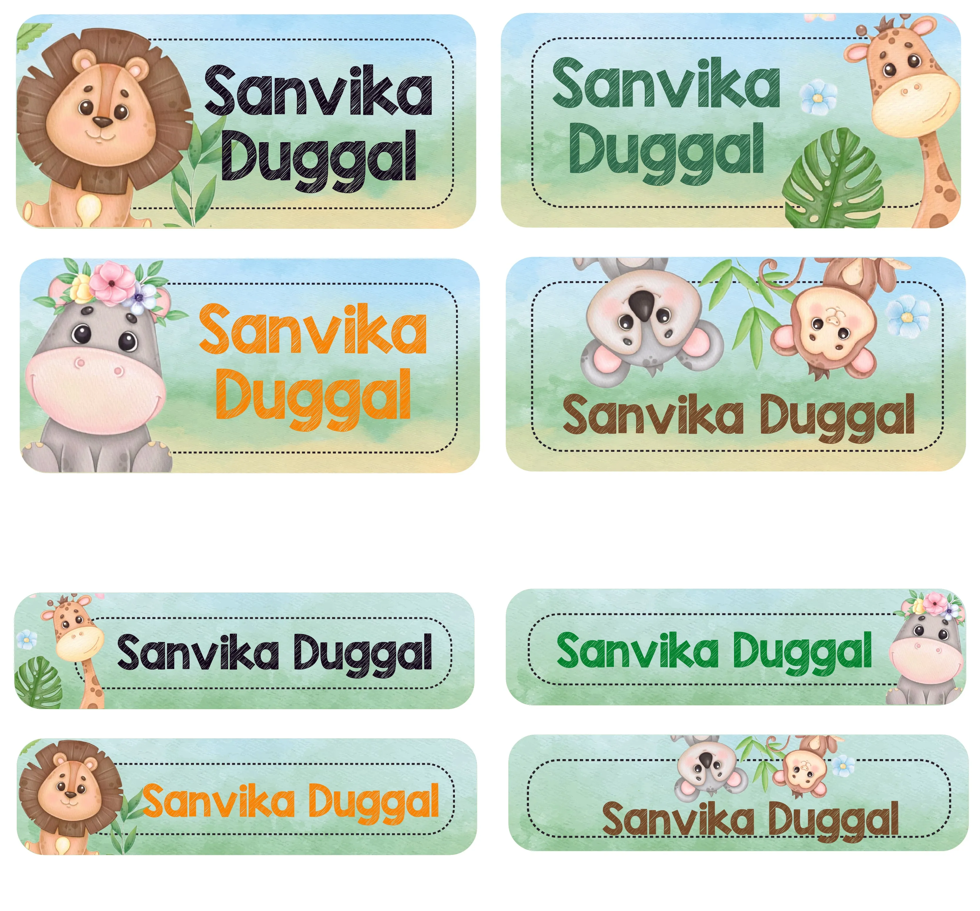 Personalized Rectangular Name Labels