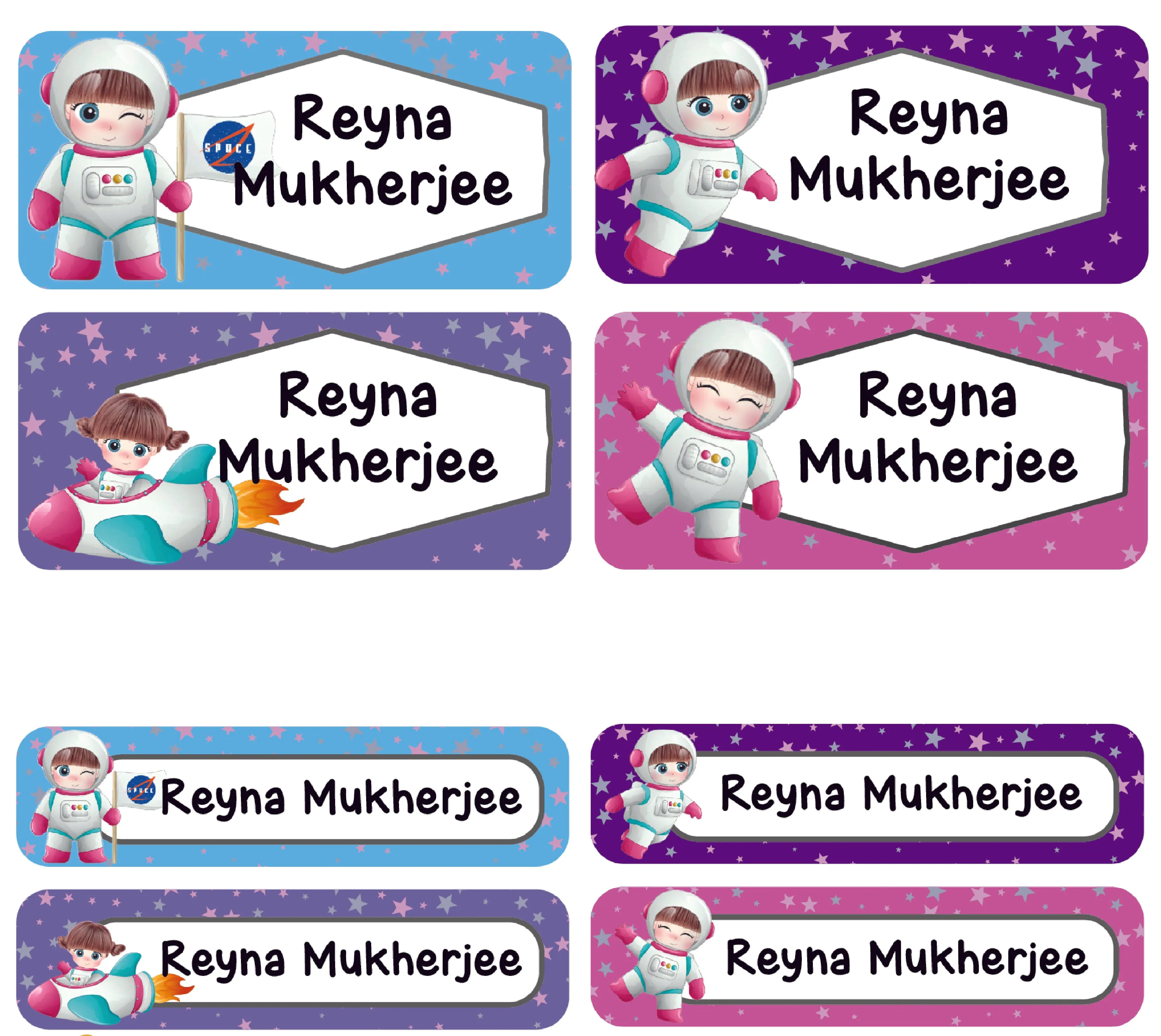 Personalized Rectangular Name Labels