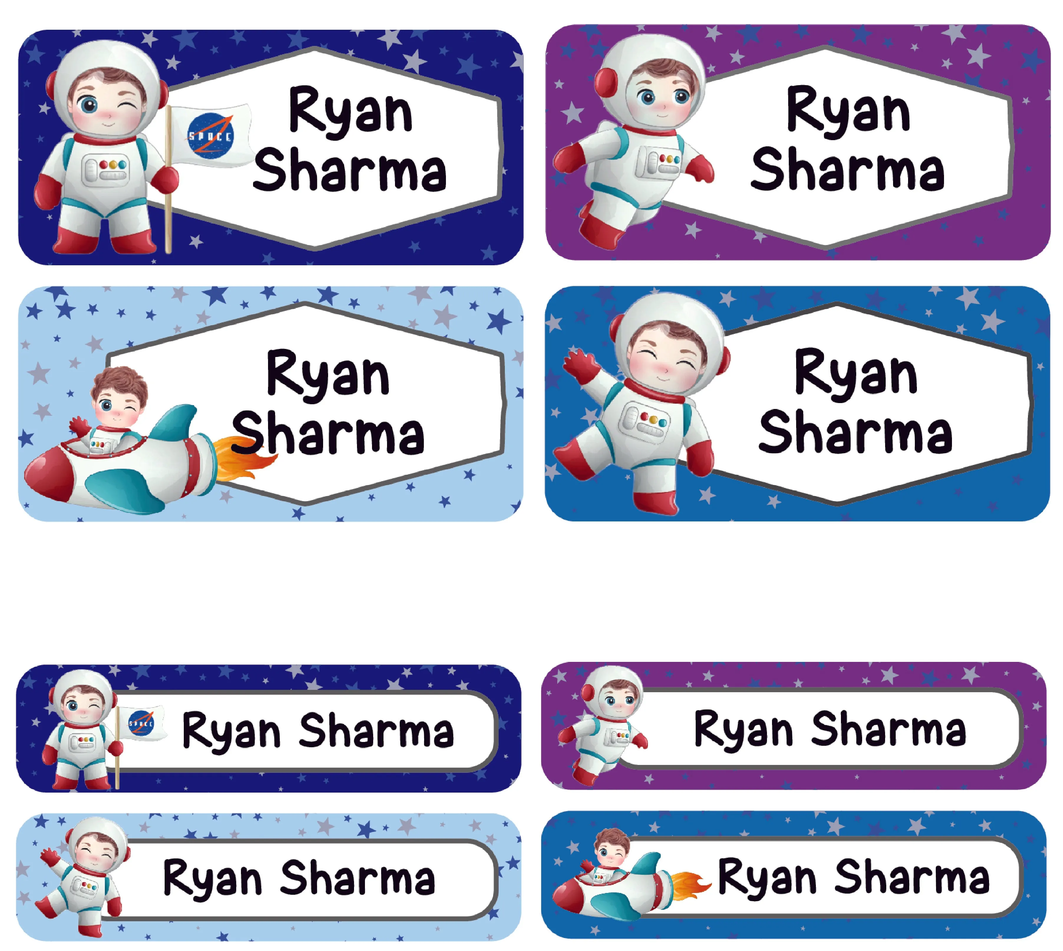 Personalized Rectangular Name Labels
