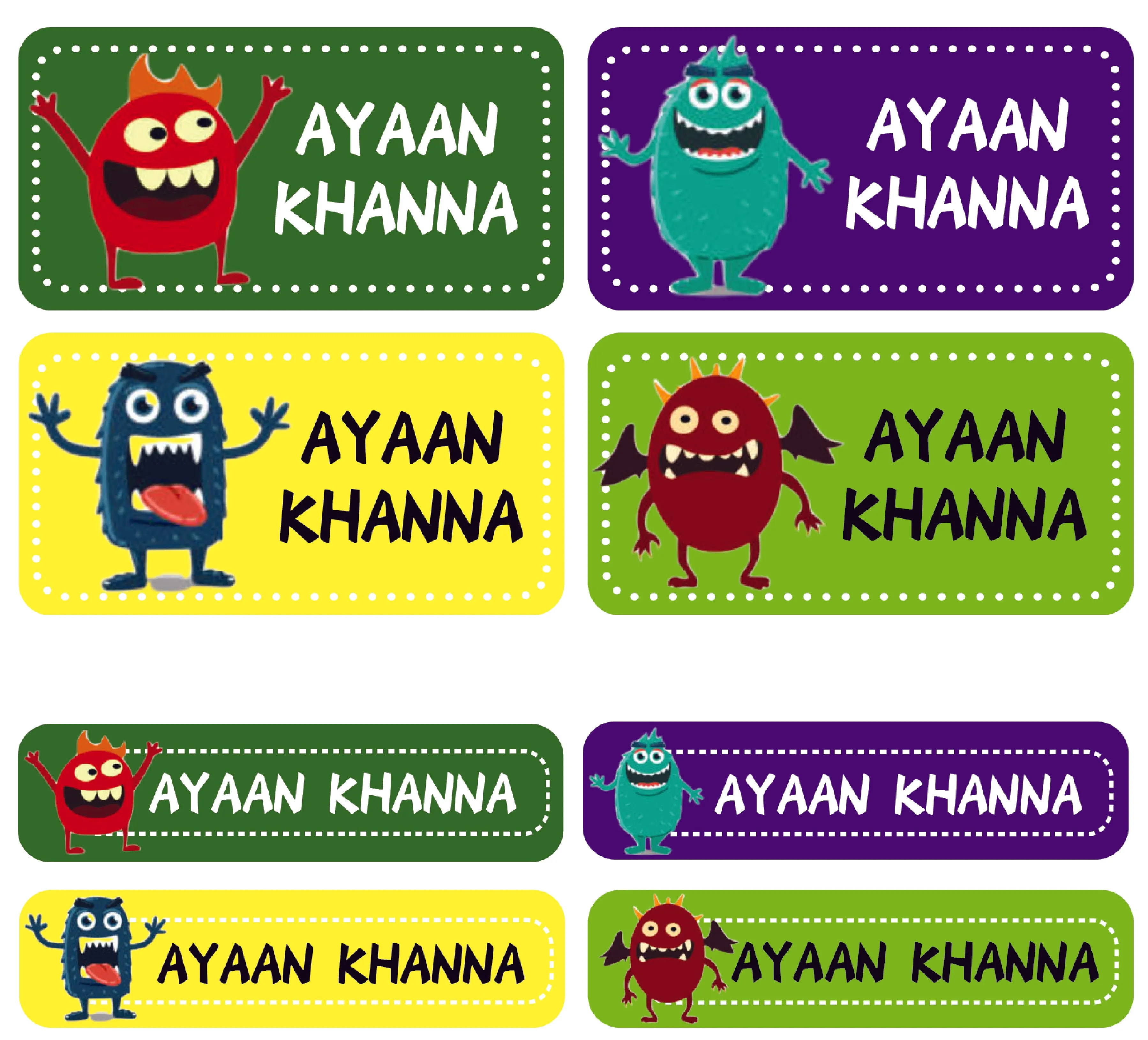 Personalized Rectangular Name Labels