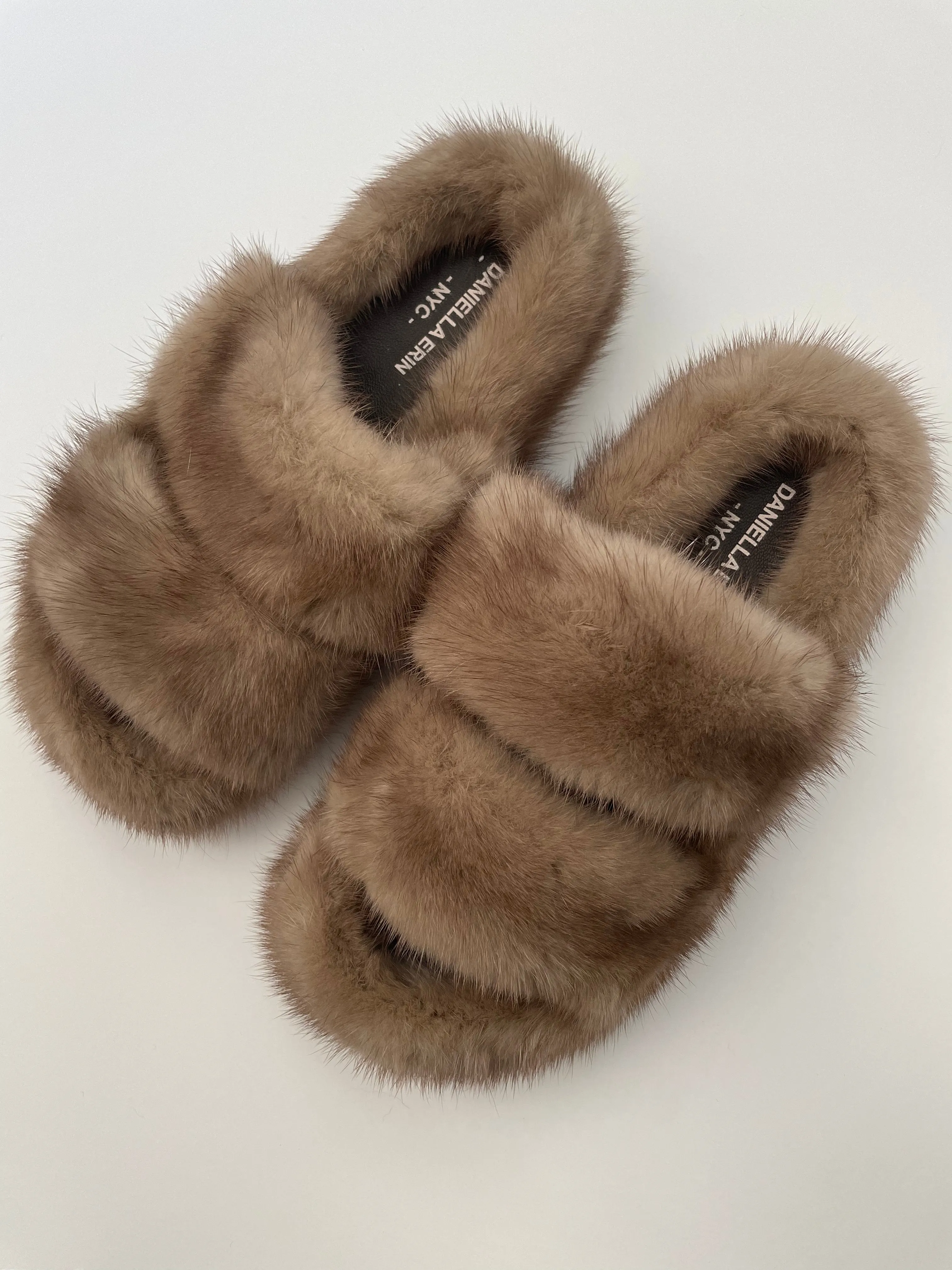 Platform Genuine Mink Slides
