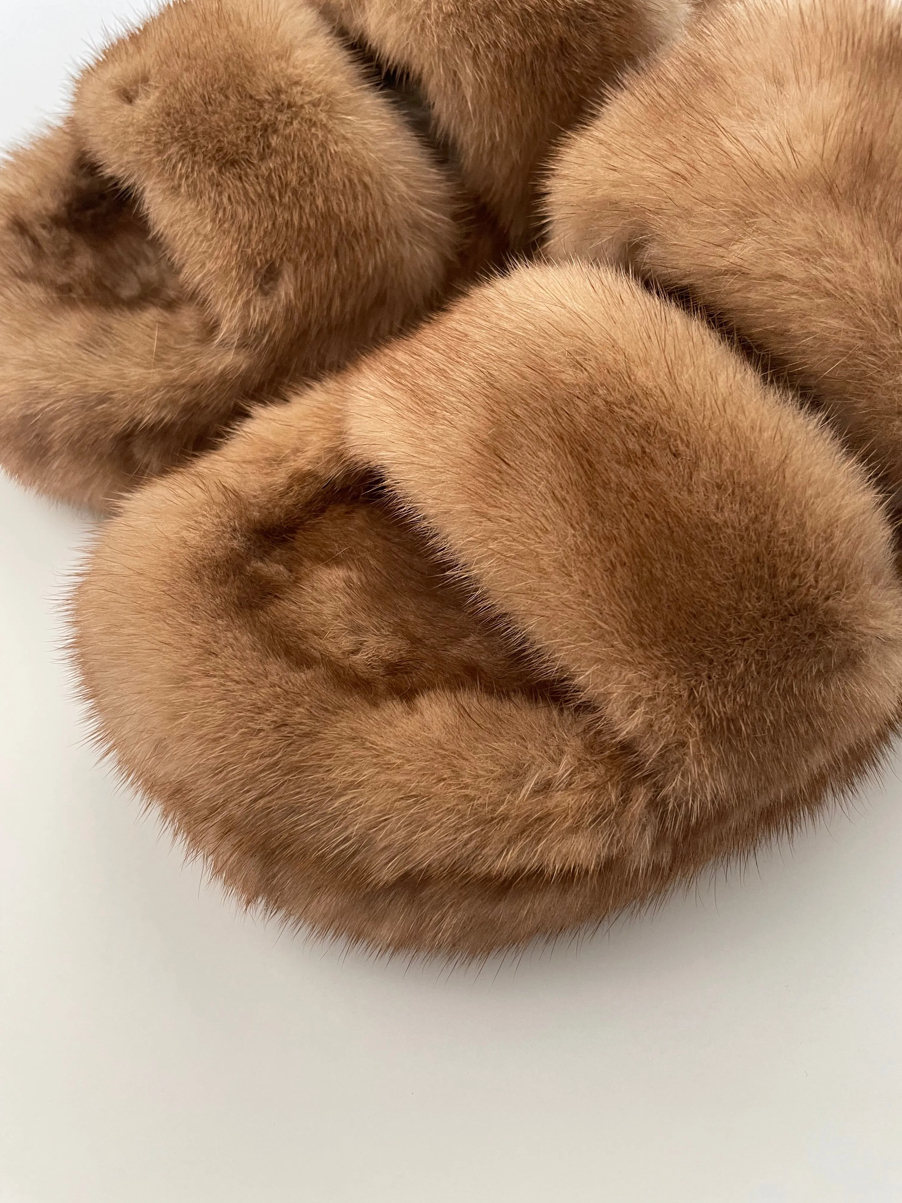 Platform Genuine Mink Slides