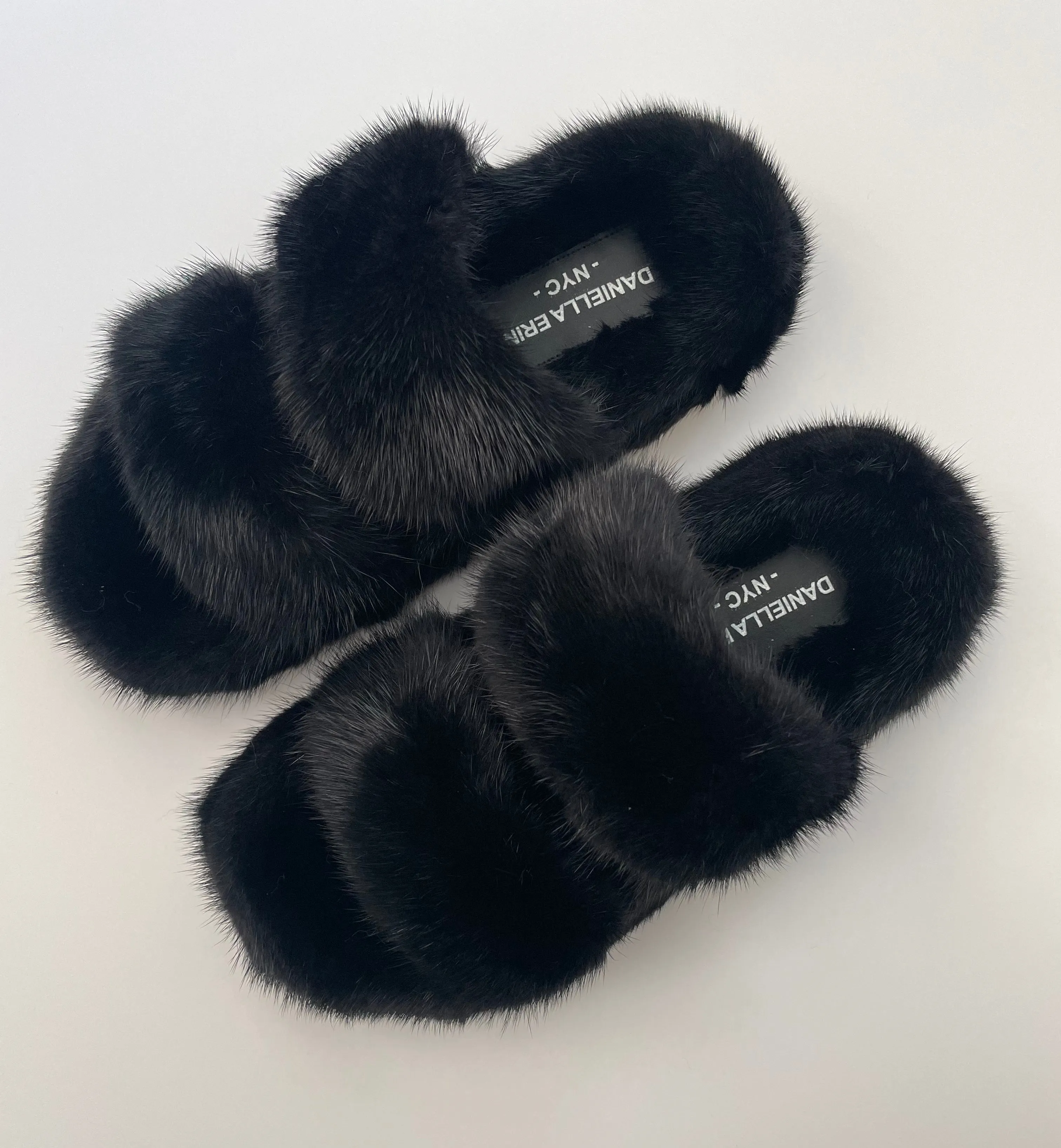 Platform Genuine Mink Slides