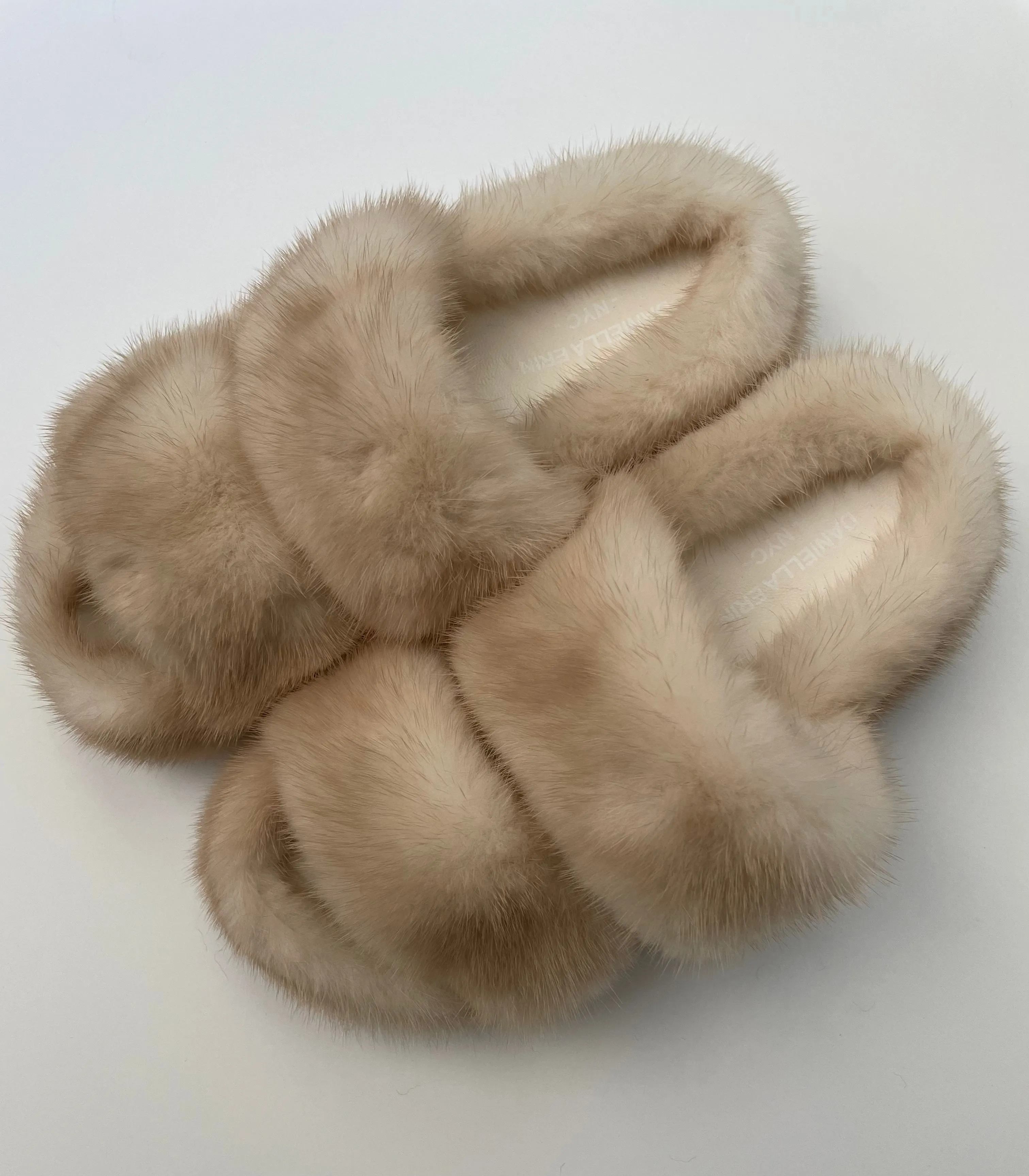 Platform Genuine Mink Slides
