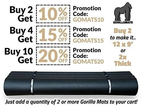 Premium Extra Large Exercise Mat - 9' x 6' x 1/4" Ultra Durable, Non-Slip, Workout Mats for Home Gym Flooring - Plyo, MMA, Cardio Mat - Use with or Without Shoes (108" Long x 72" Wide x 6mm Thick)