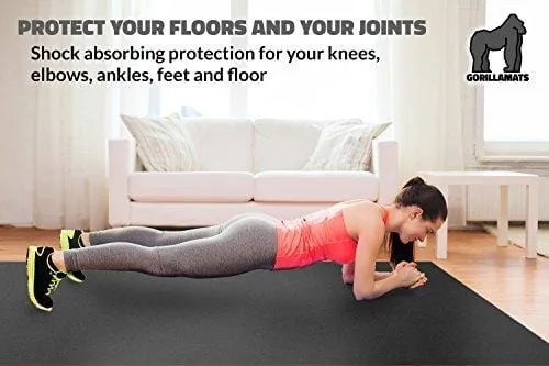 Premium Extra Large Exercise Mat - 9' x 6' x 1/4" Ultra Durable, Non-Slip, Workout Mats for Home Gym Flooring - Plyo, MMA, Cardio Mat - Use with or Without Shoes (108" Long x 72" Wide x 6mm Thick)