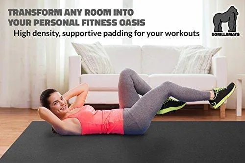 Premium Extra Large Exercise Mat - 9' x 6' x 1/4" Ultra Durable, Non-Slip, Workout Mats for Home Gym Flooring - Plyo, MMA, Cardio Mat - Use with or Without Shoes (108" Long x 72" Wide x 6mm Thick)