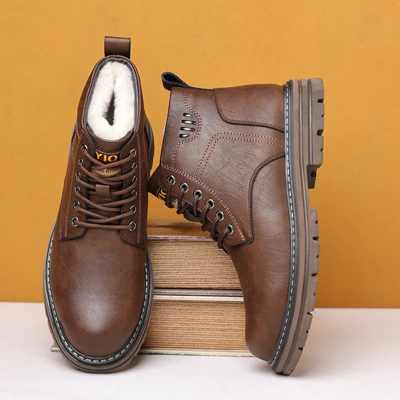 Pure cowhide waterproof velvet shoes
