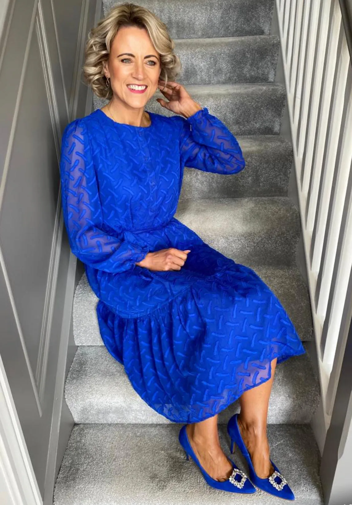 Rachels- Cobalt Blue court shoe with diamonte