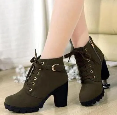 SH314 - High heel thick heel casual women's boots