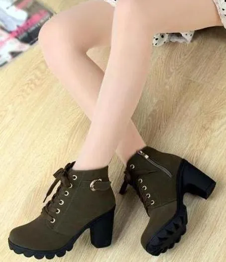 SH314 - High heel thick heel casual women's boots