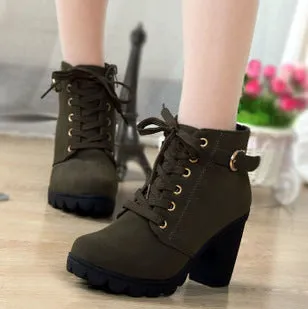 SH314 - High heel thick heel casual women's boots