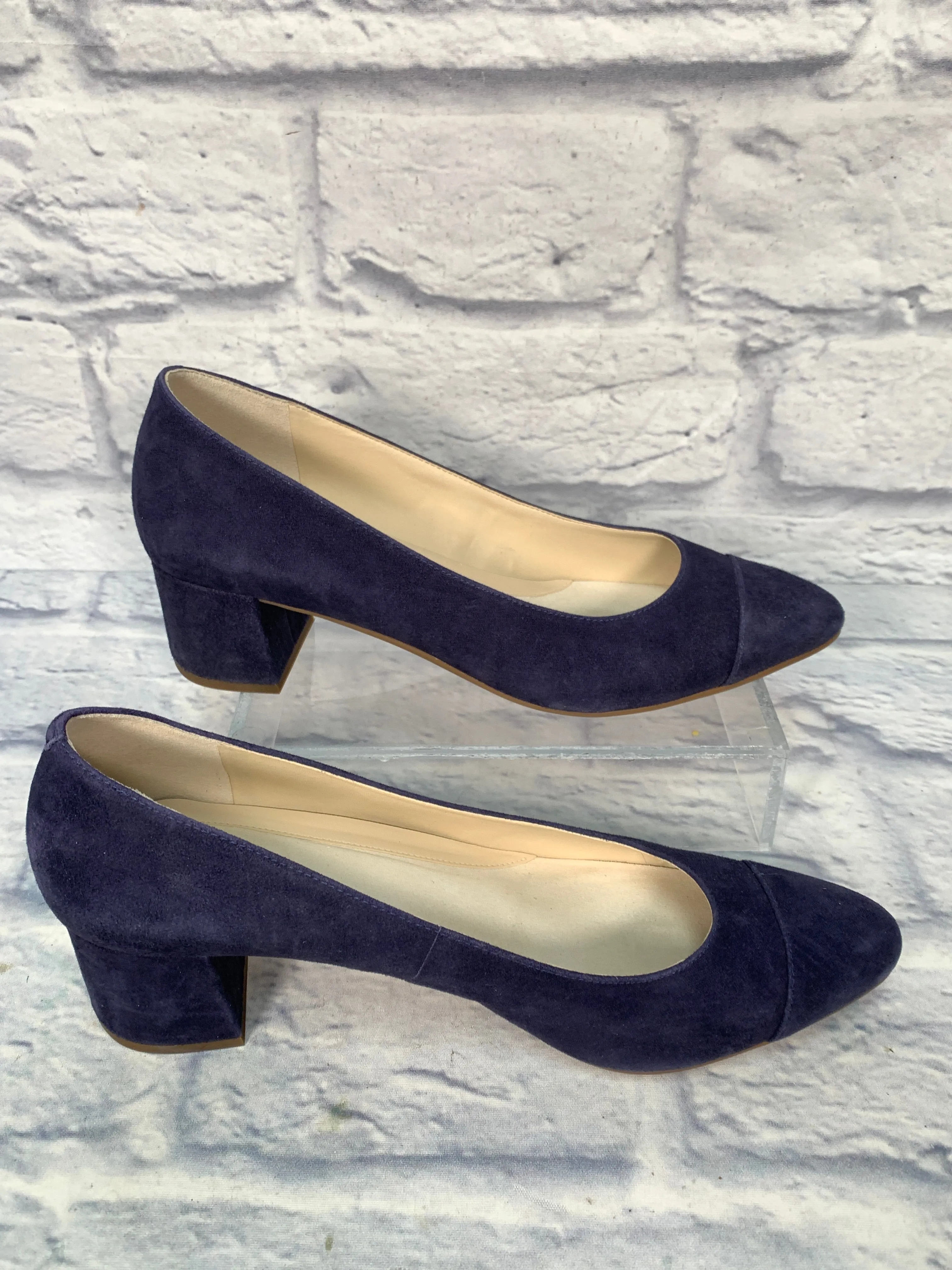 Shoes Heels Block By Cole-haan In Blue, Size: 10, Waterproof, Leather Outer