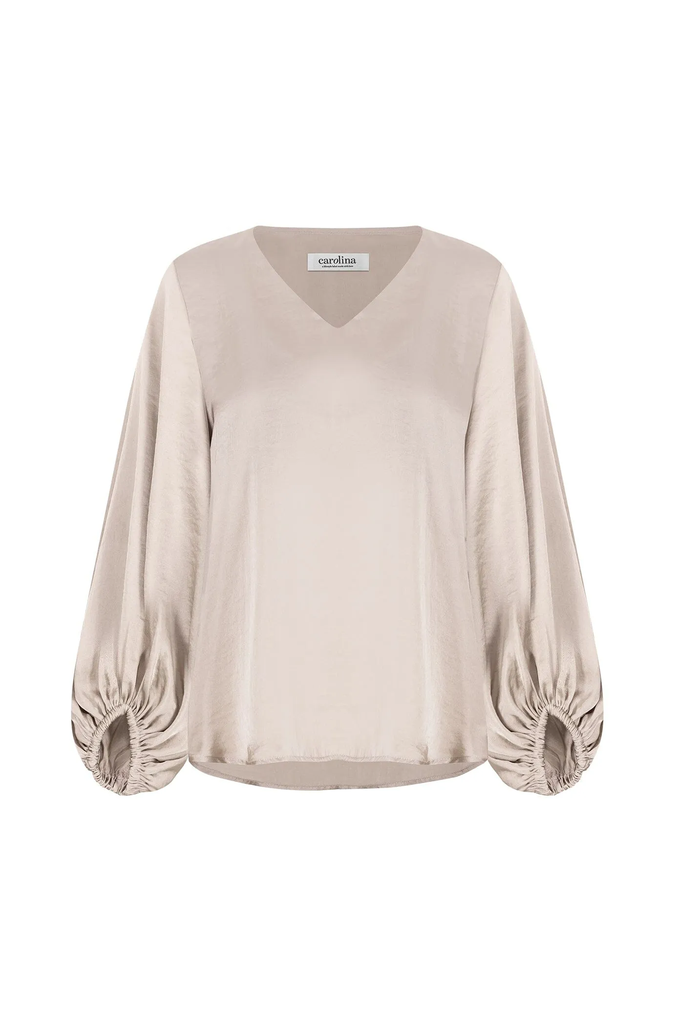 Sovana V-Neck Long Sleeve Top Almond