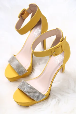 Speed Limited 98 Rhinestone Ankle Strap Platform Heel