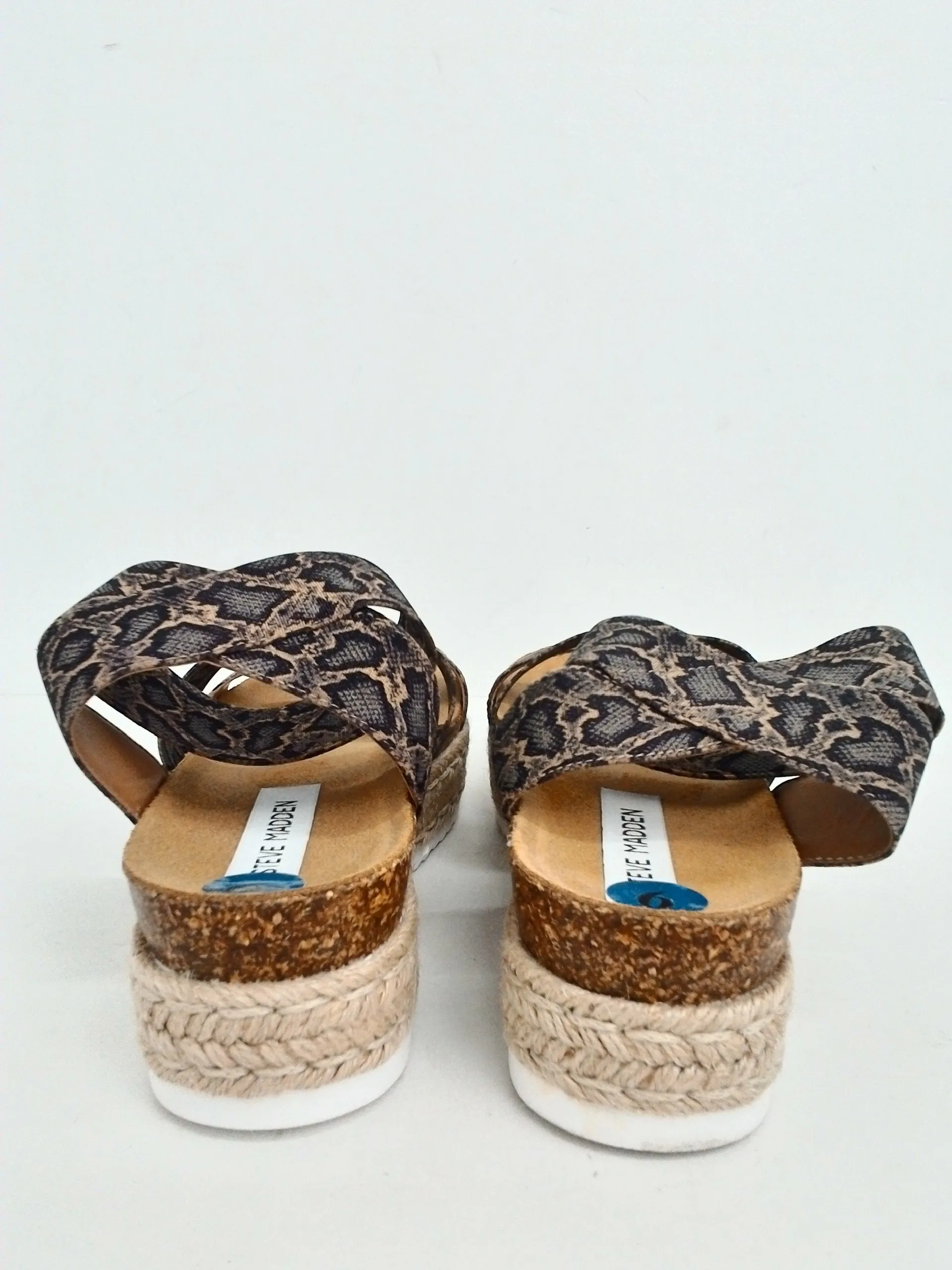 Steve Madden Women's Snake Print Grey Platform Sandals Size 9